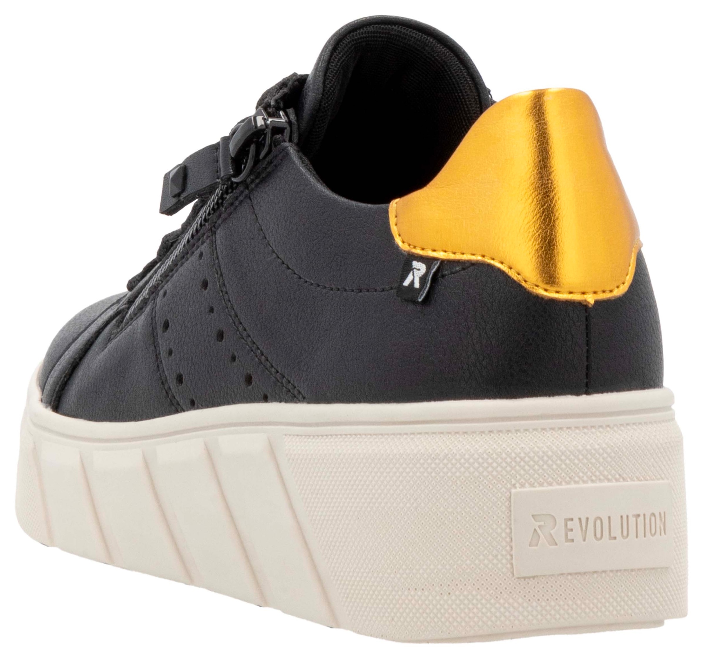 Rieker EVOLUTION Plateausneaker, Freizeitschuh, Halbschuh, Schnürschuh mit zusätzlichem Reißverschluss