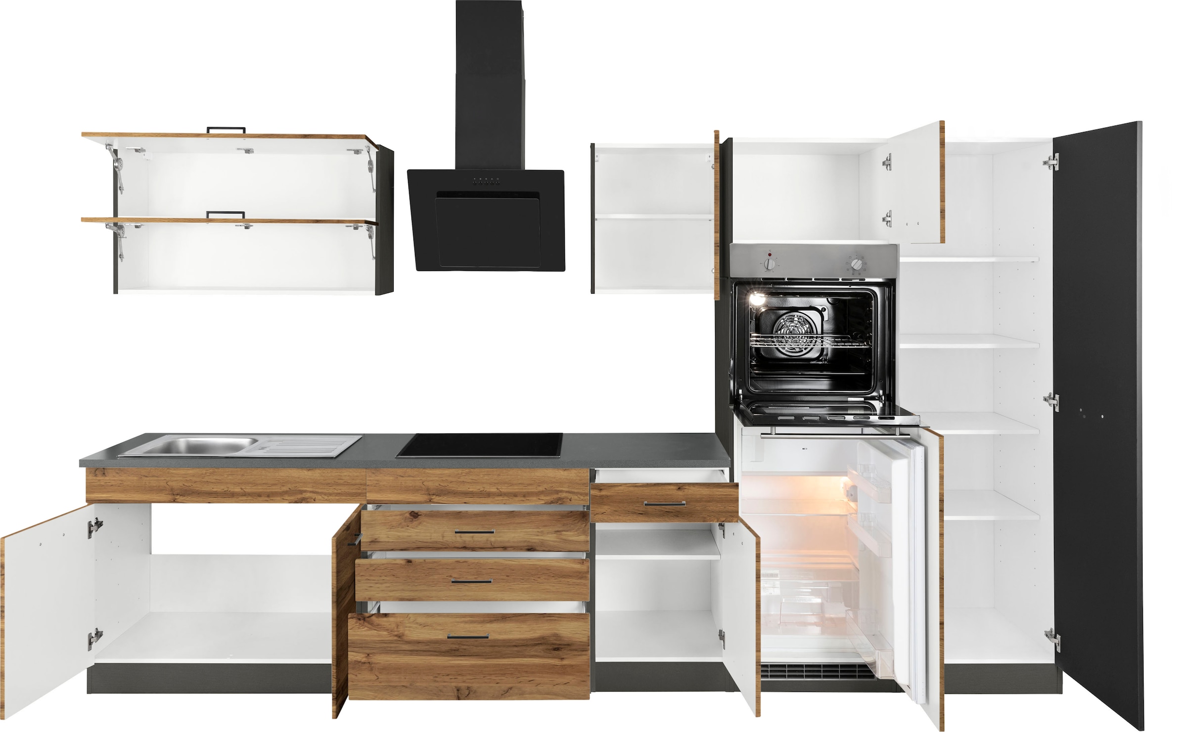 KOCHSTATION Küchenzeile »KS-Trier« ohne E-Geräte, Breite 340 cm