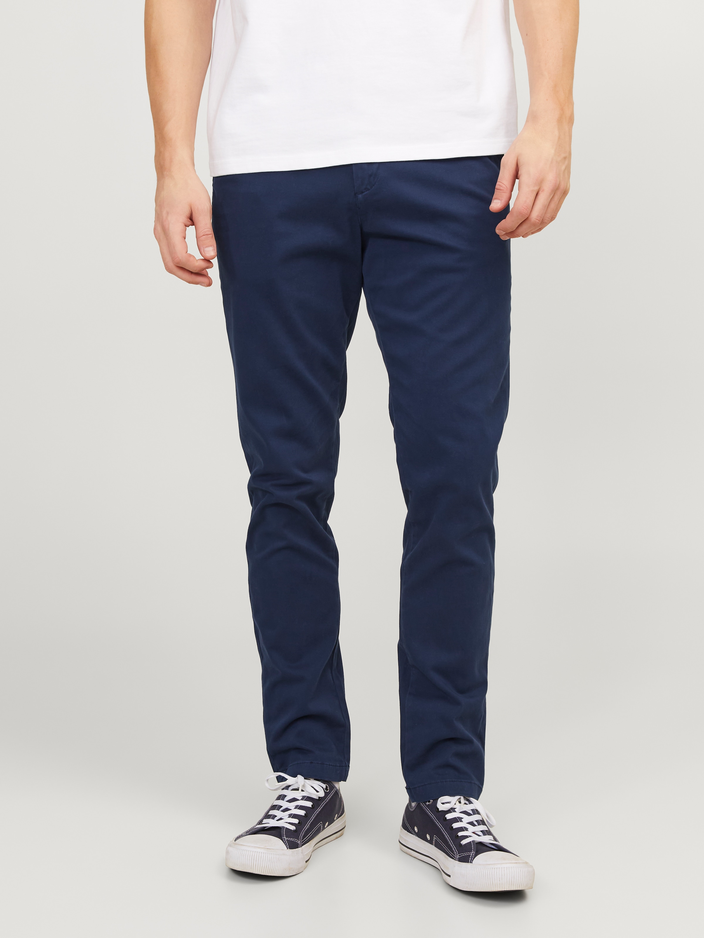 Jack & Jones Chinohose »JJIMARCO mit Badge und hohem Tragekomfort«  unifarben, modisch, slim fit, Baumwollmischung