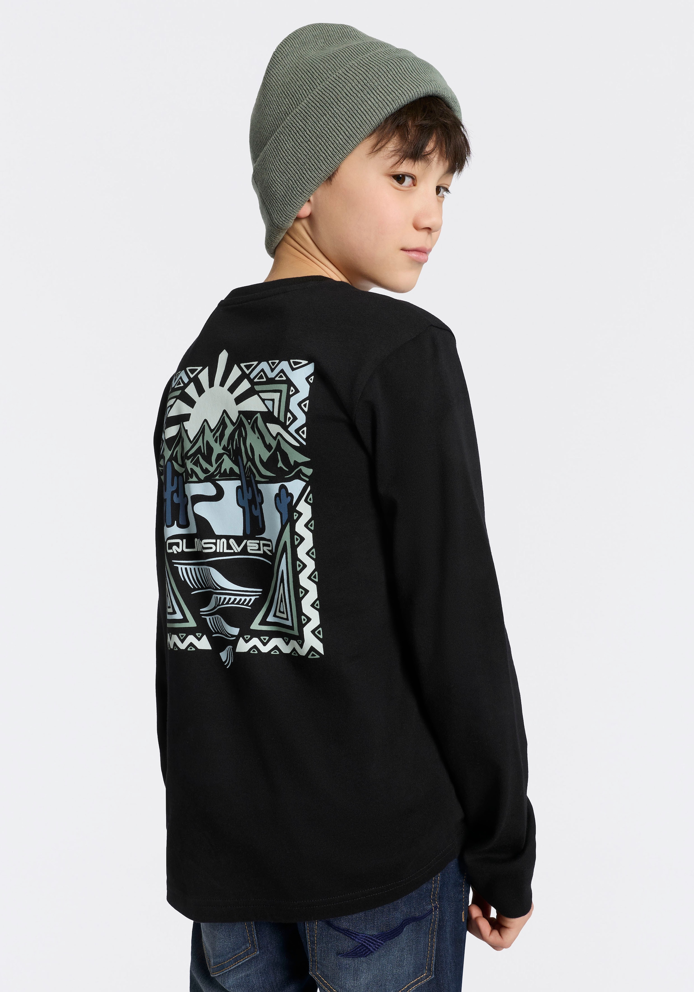 Quiksilver Langarmshirt »DESERT WAV TWIST TIDE LS PAK Y« 2 2er-Pack, Langarmdesign, mit Rundhalsausschnitt, aus Baumwoll-Jersey