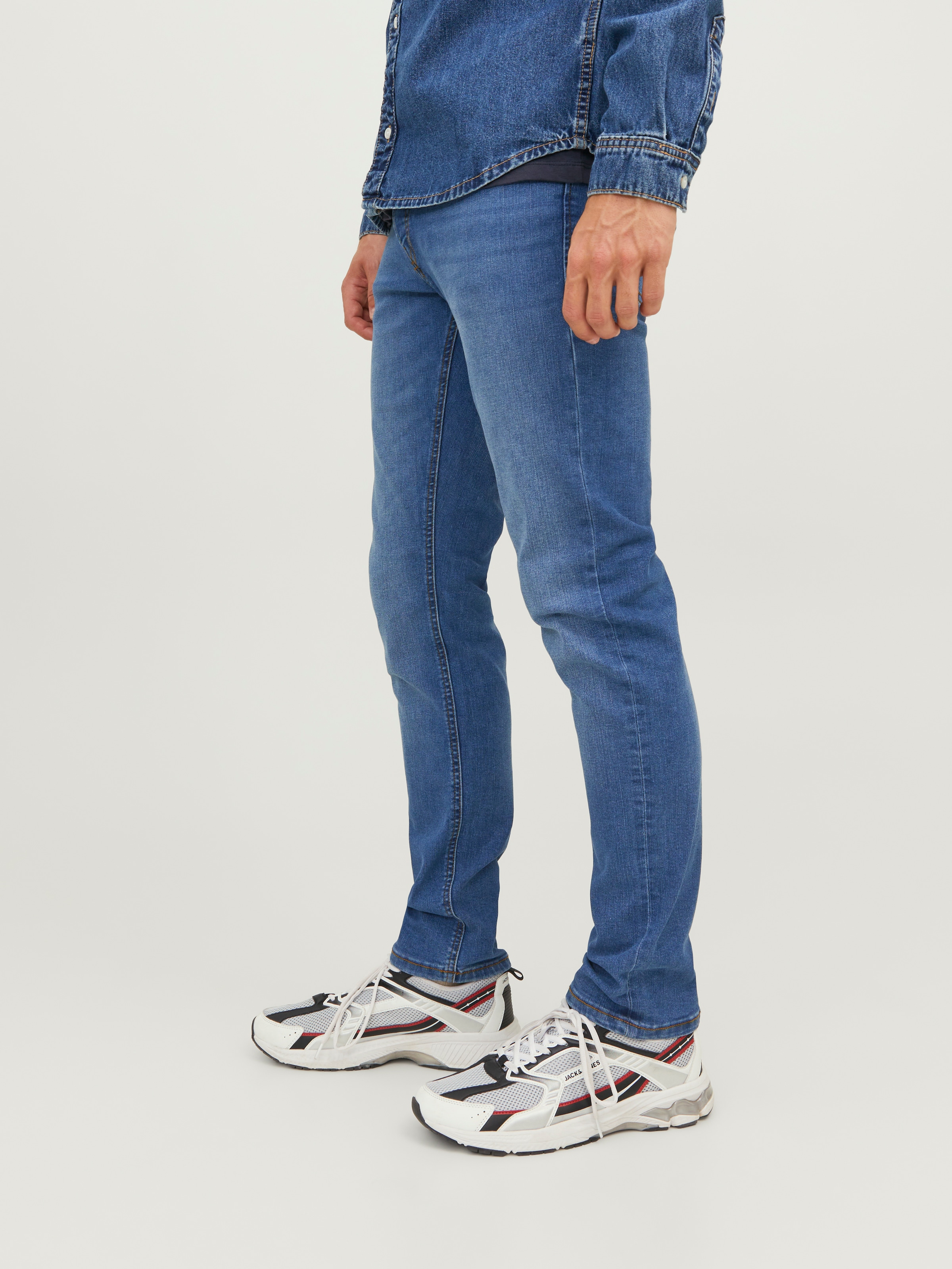 Jack & Jones Slim-fit-Jeans »JJIGLENN mit Used-Look und Stretchkomfort« Abriebeffekte, modisch, slim fit, Baumwollmischung
