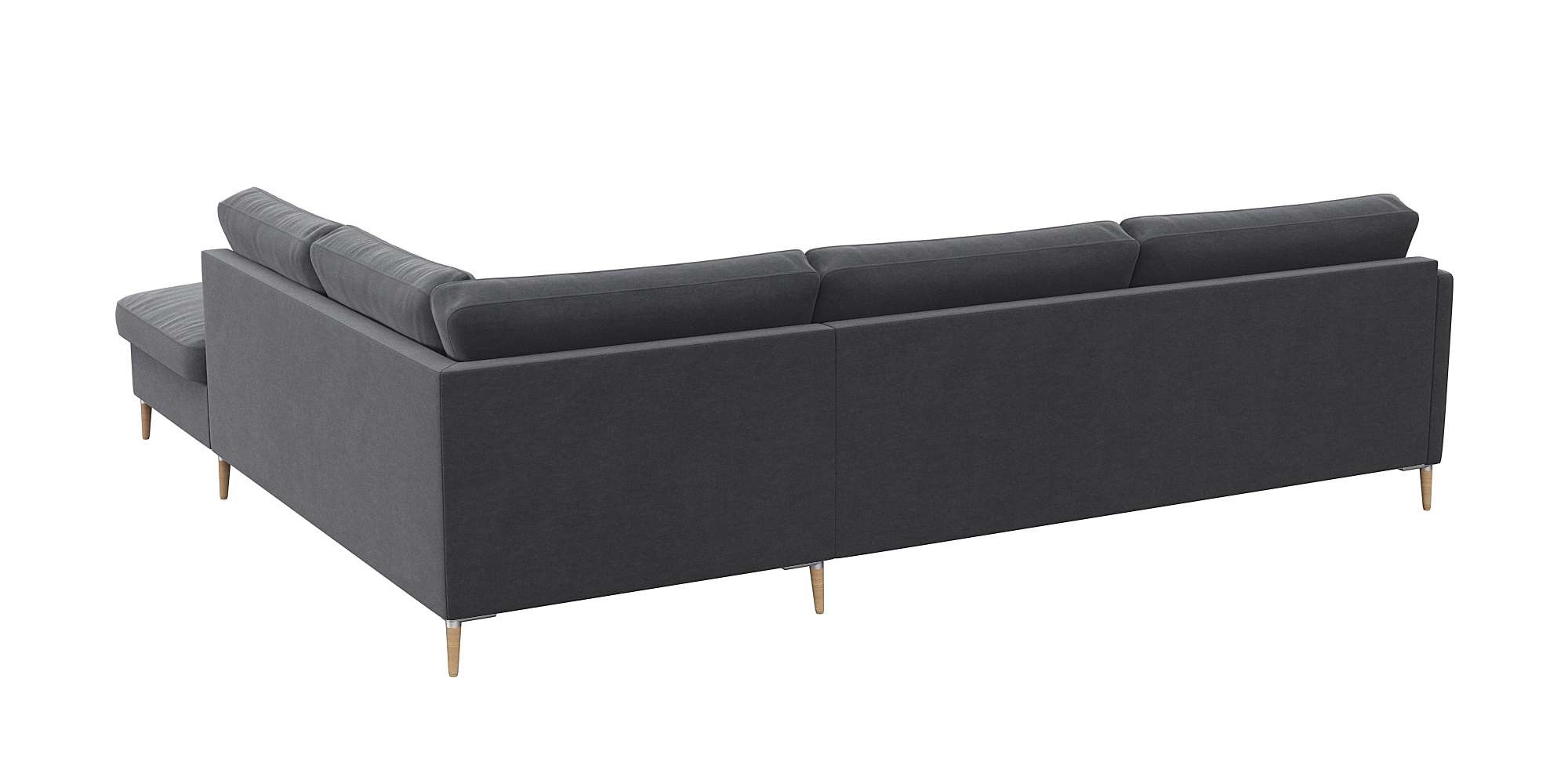FLEXLUX Ecksofa »Fiore, super Sitzkomfort durch Kaltschaum im Sitz, L-Form«, schmale Armlehnen, Füße Alu+ Eiche