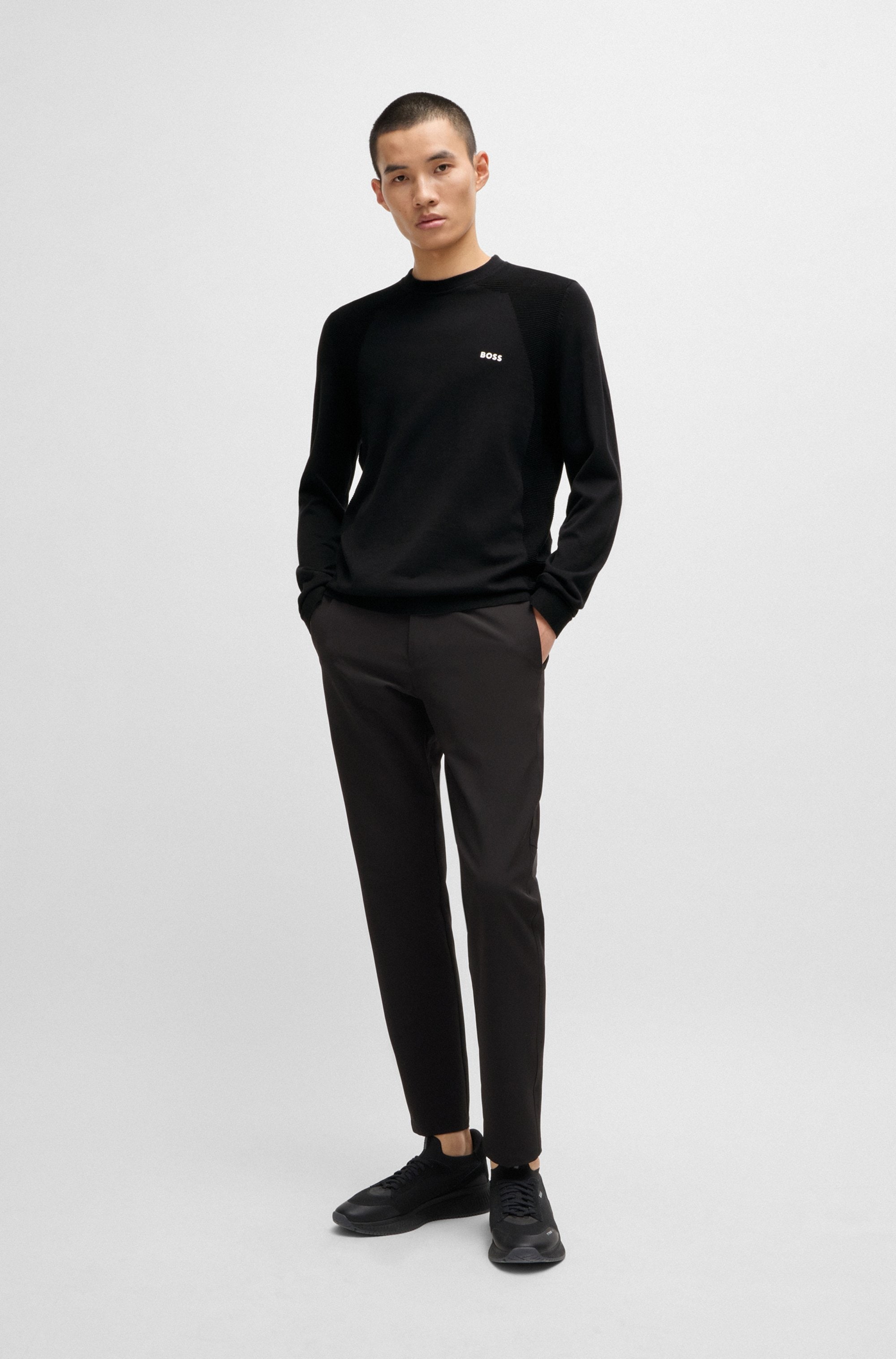 BOSS GREEN Strickpullover »Momentum_Lite_C«, mit Marken-Logo