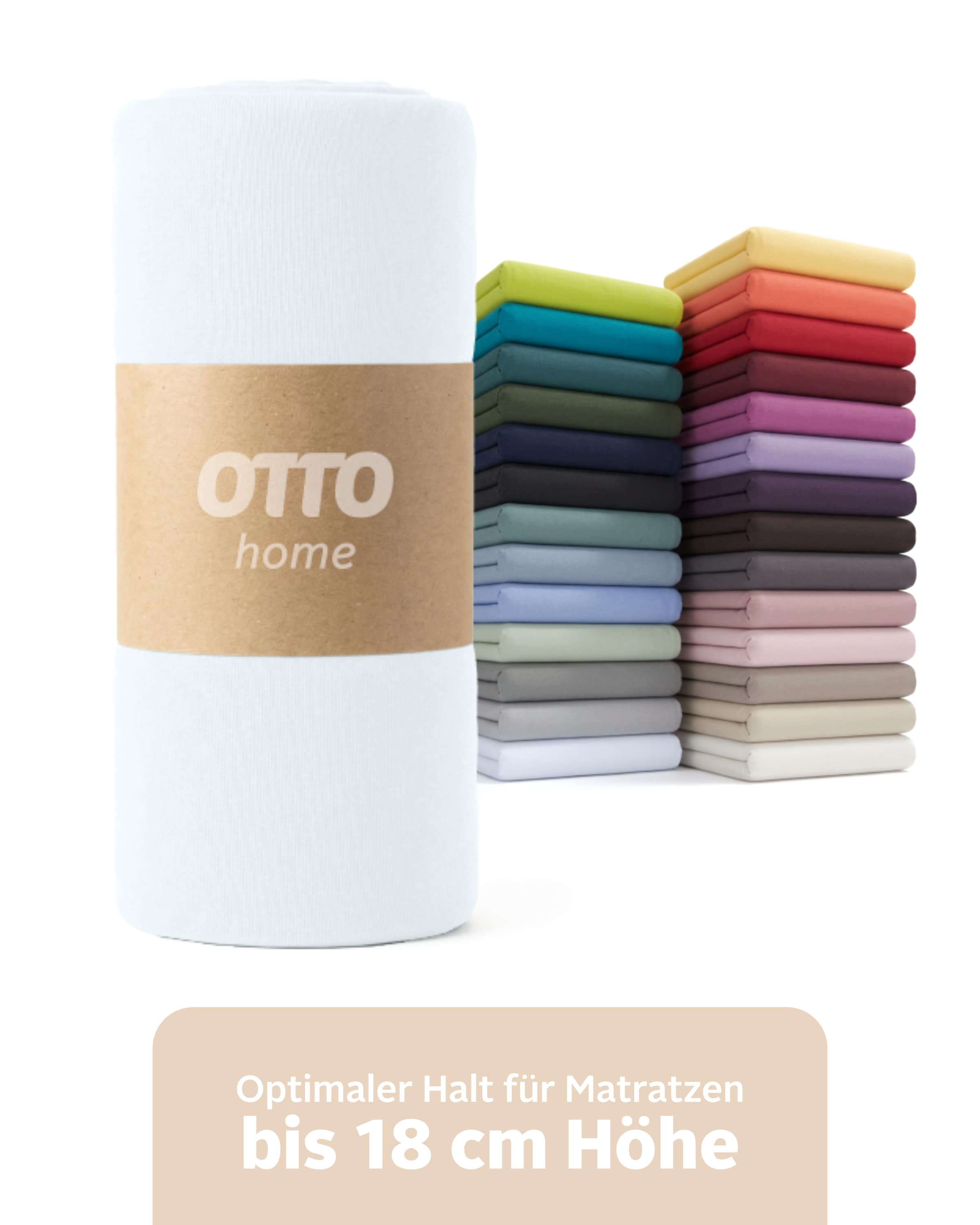 OTTO home Spannbettlaken "PHYSALIS in BASIC und PREMIUM Qualität, 100% Baumwolle" für Matratzen bis 18 cm Höhe, Bettlaken, Spannbetttuch, pflegeleicht