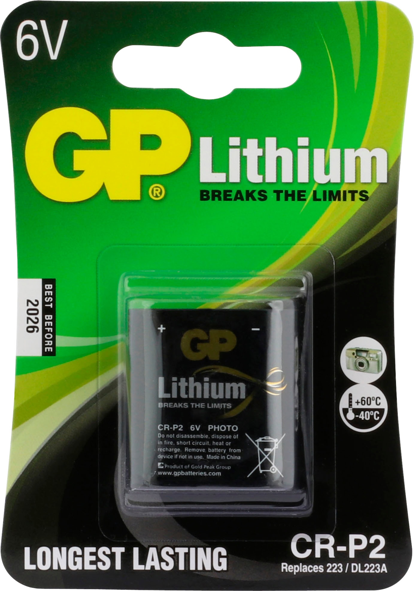 GP Batteries Batterie »1 Stck CRP2 GP Lithium«, DL223A, (1 St.)