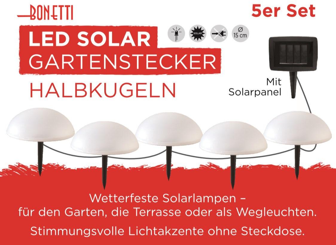 Gartenleuchte Jahren - | BONETTI 5er-Set«, separatem Garantie 3 kaufen XXL Solarpanel mit online LED »Solar Halbkugeln mit