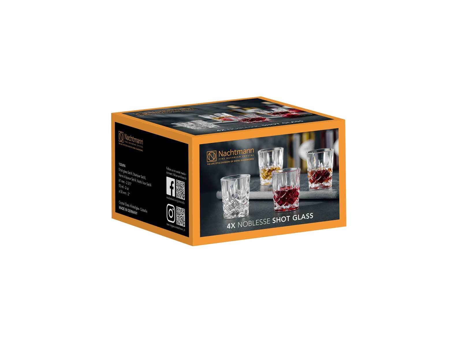 Nachtmann Schnapsglas »Schnapsgläser Noblesse 55 ml 4er Set transparent« Erhöhte Bruchfestigkeit, Kristallglas, spülmaschinenfest