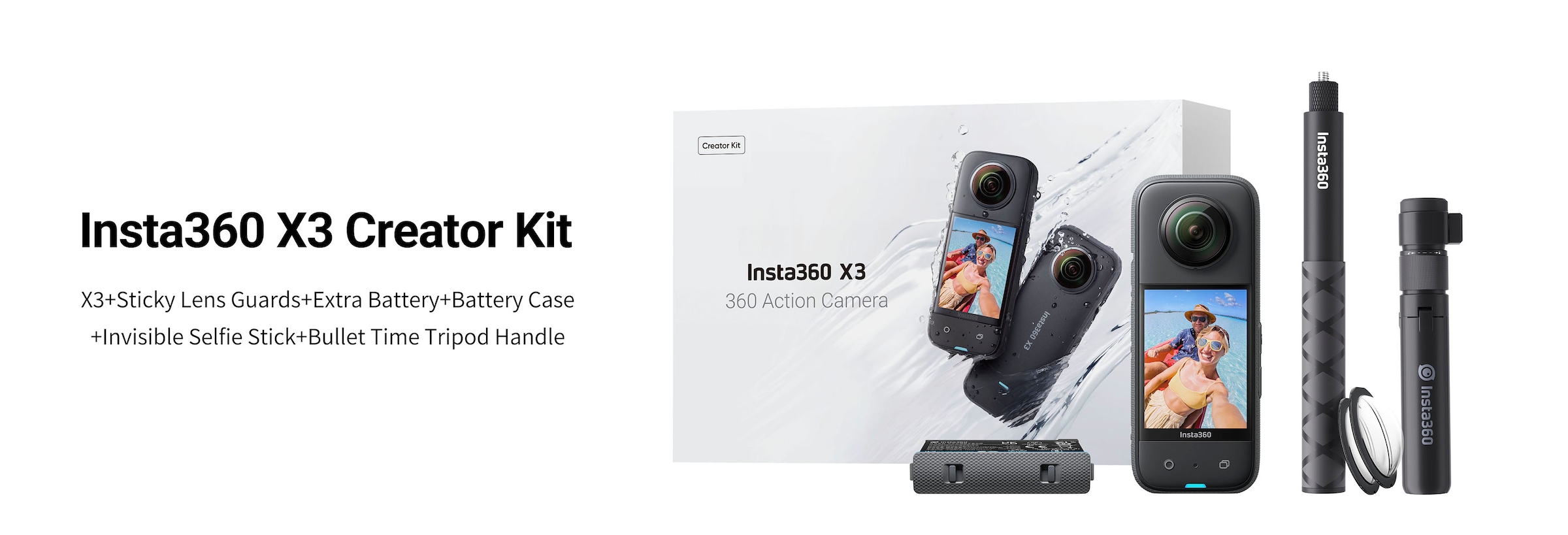 Insta360 Camcorder »X3 Creator Kit«, 5,7K, Bluetooth-WLAN (Wi-Fi)