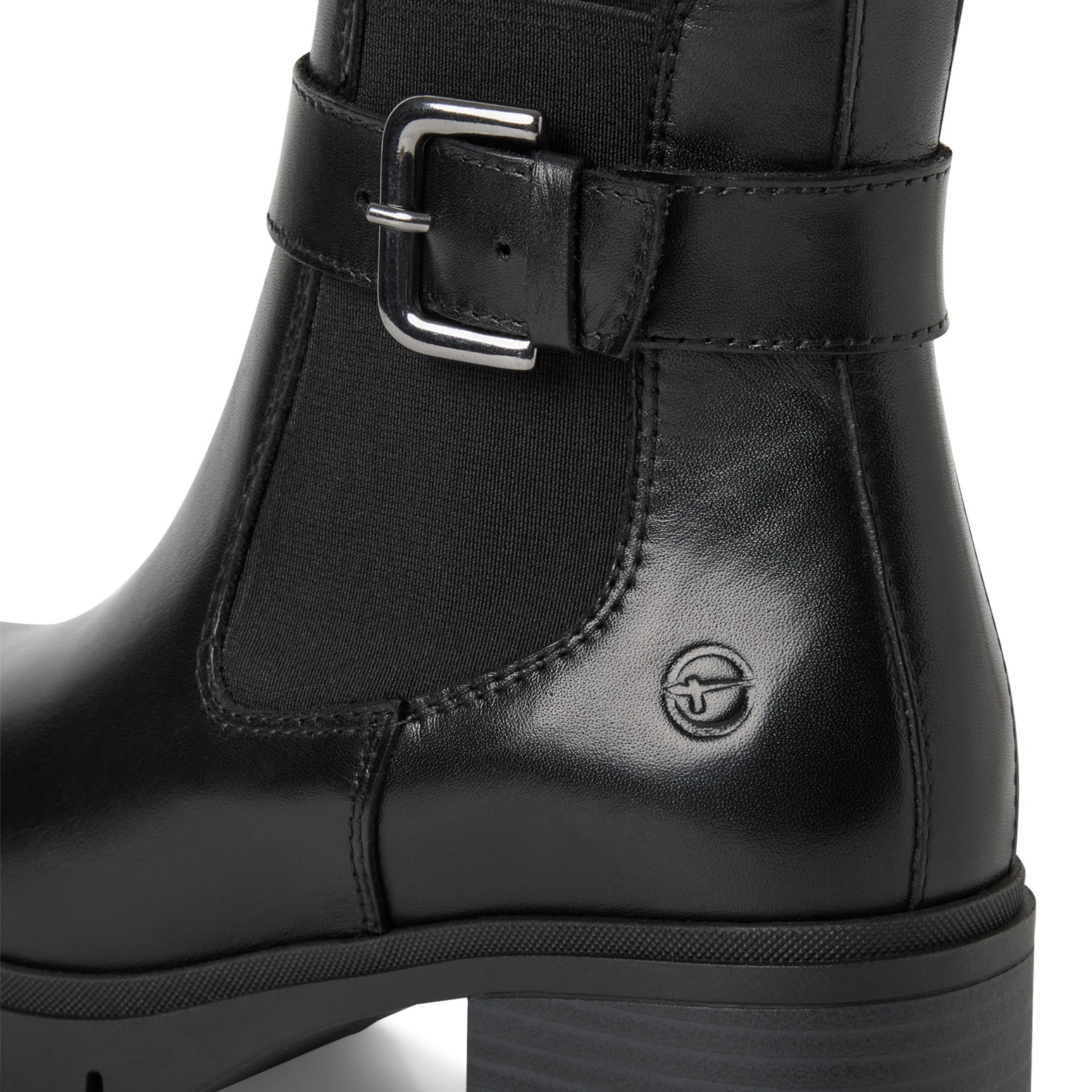 Tamaris Chelseaboots  , Blockabsatz, Stiefelette, Schlupfboots mit Ziernschnalle