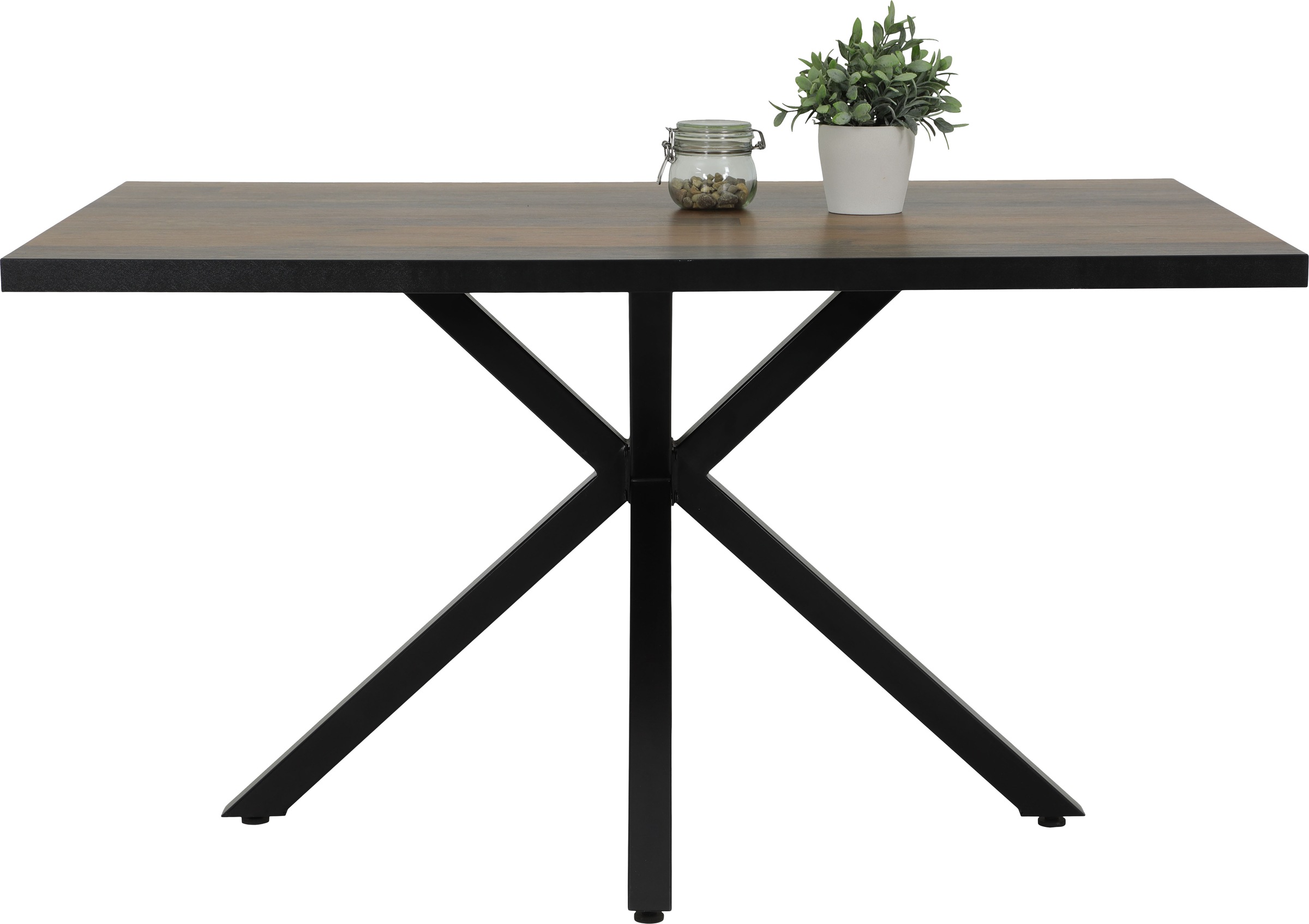 HELA Essgruppe »SPREE« 4 Stk. tlg. Esstisch 140x90 cm mit Dickkante, Microfaserbezug,