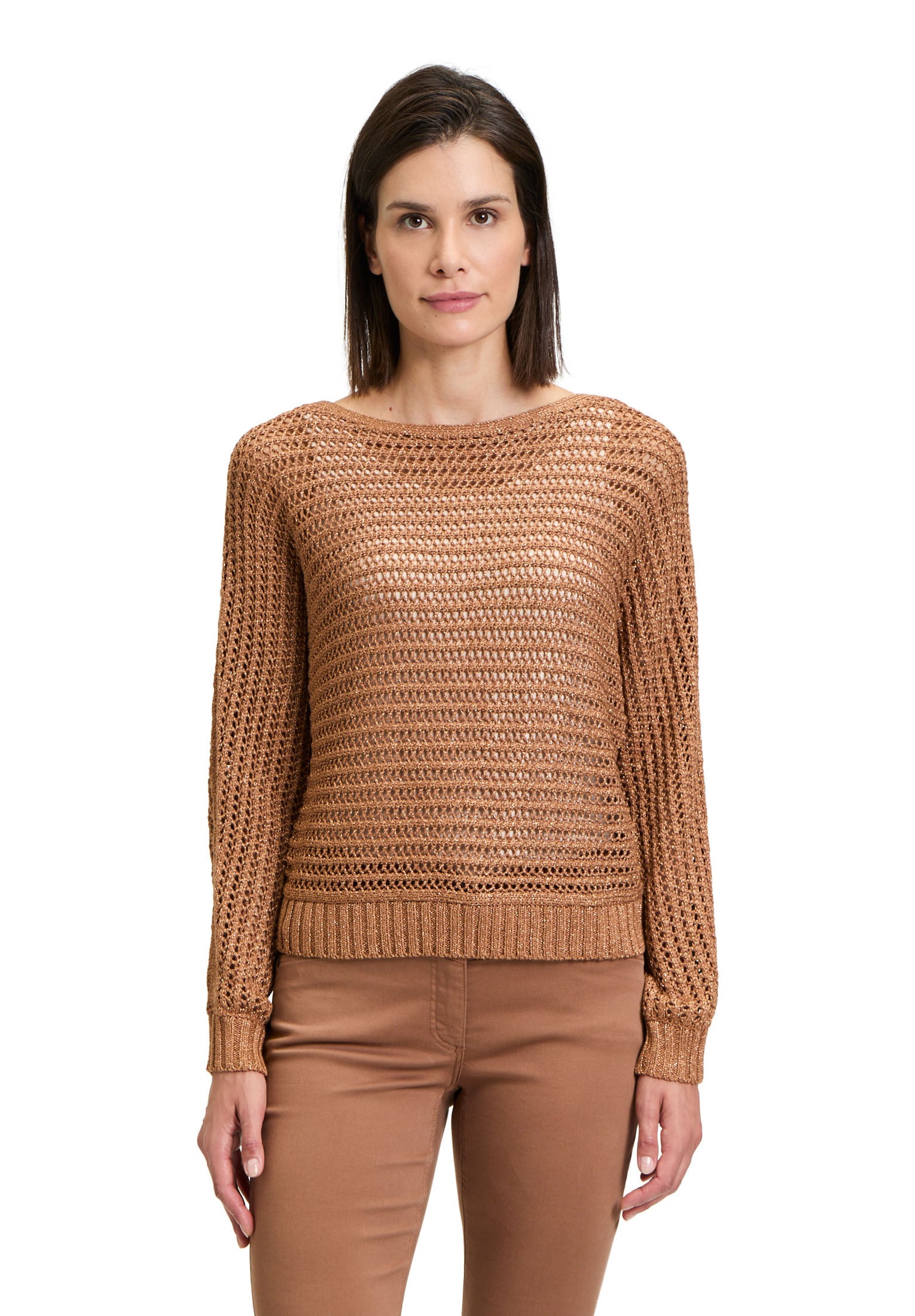 Betty Barclay Rundhalspullover »Lochstrick-Pullover mit U-Boot-Ausschnitt«