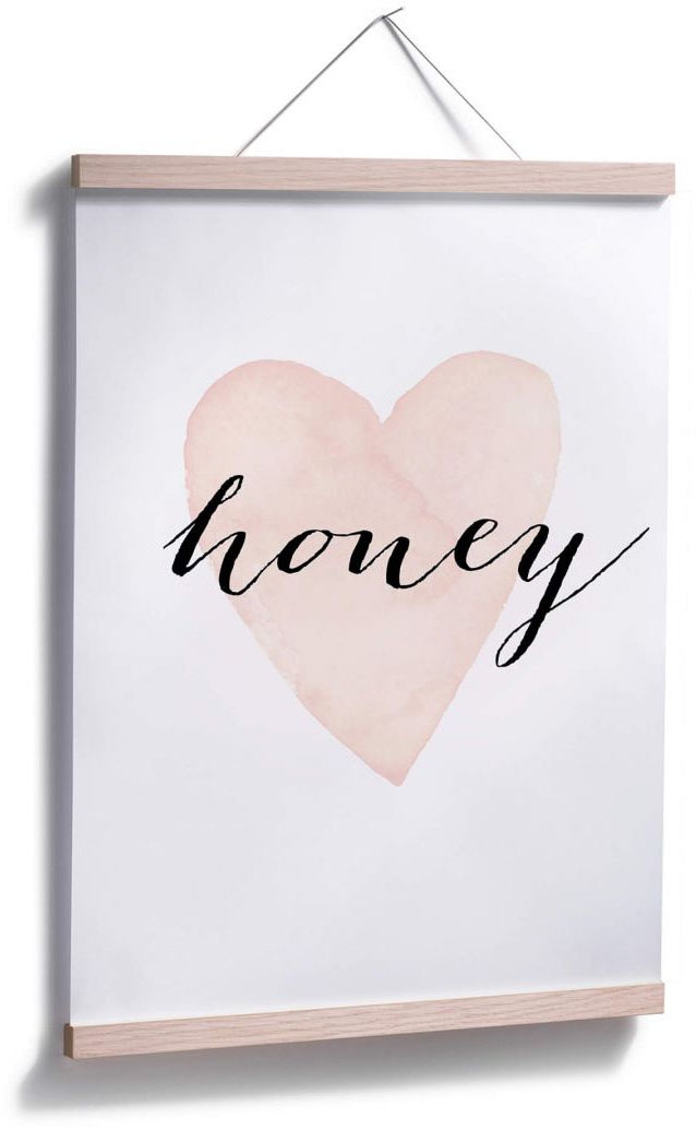 Wall-Art Poster »Herz Honig Schriftzug bequem Poster, Wandbild, Schriftzug, Honey«, Wandposter Bild, St.), bestellen (1