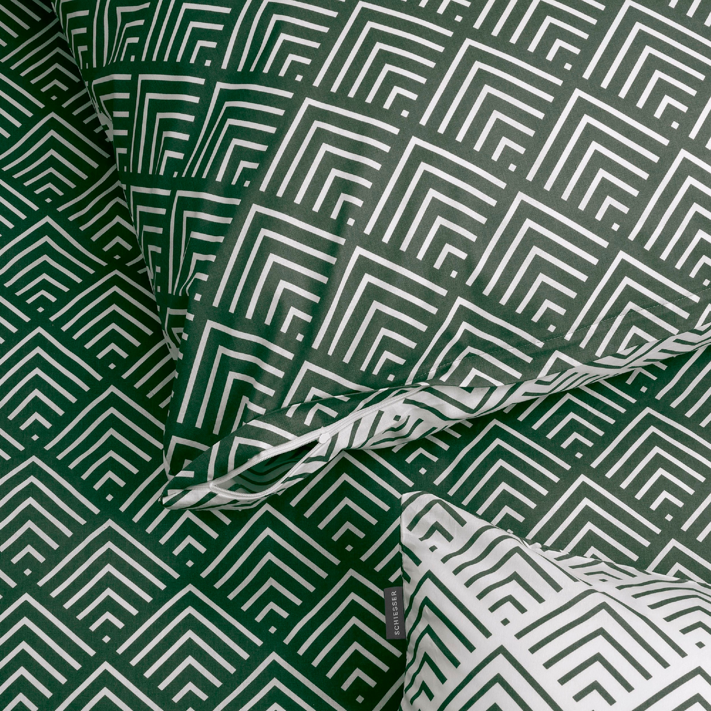 Schiesser Bettwäsche »Mabel aus weicher Baumwolle mit abstraktem Muster« 2 Stk. tlg. MADE IN GREEN by OEKO-TEX®
