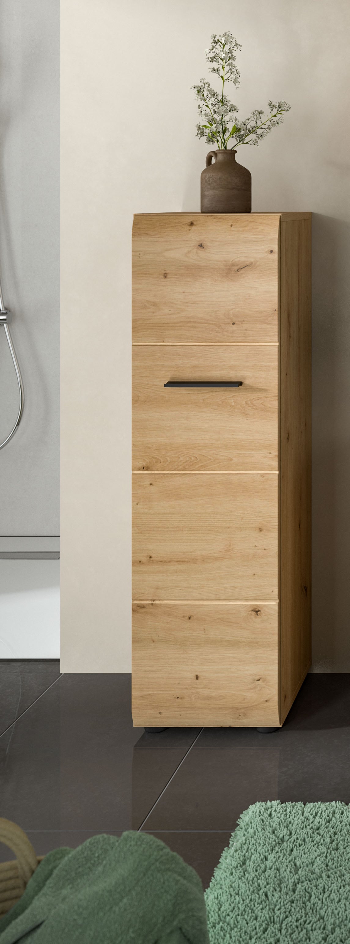 welltime Stauraumschrank 1 Stk. tlg. Florenz, Badschrank Artisan Oak NB, Höhe 106 cm, Bad