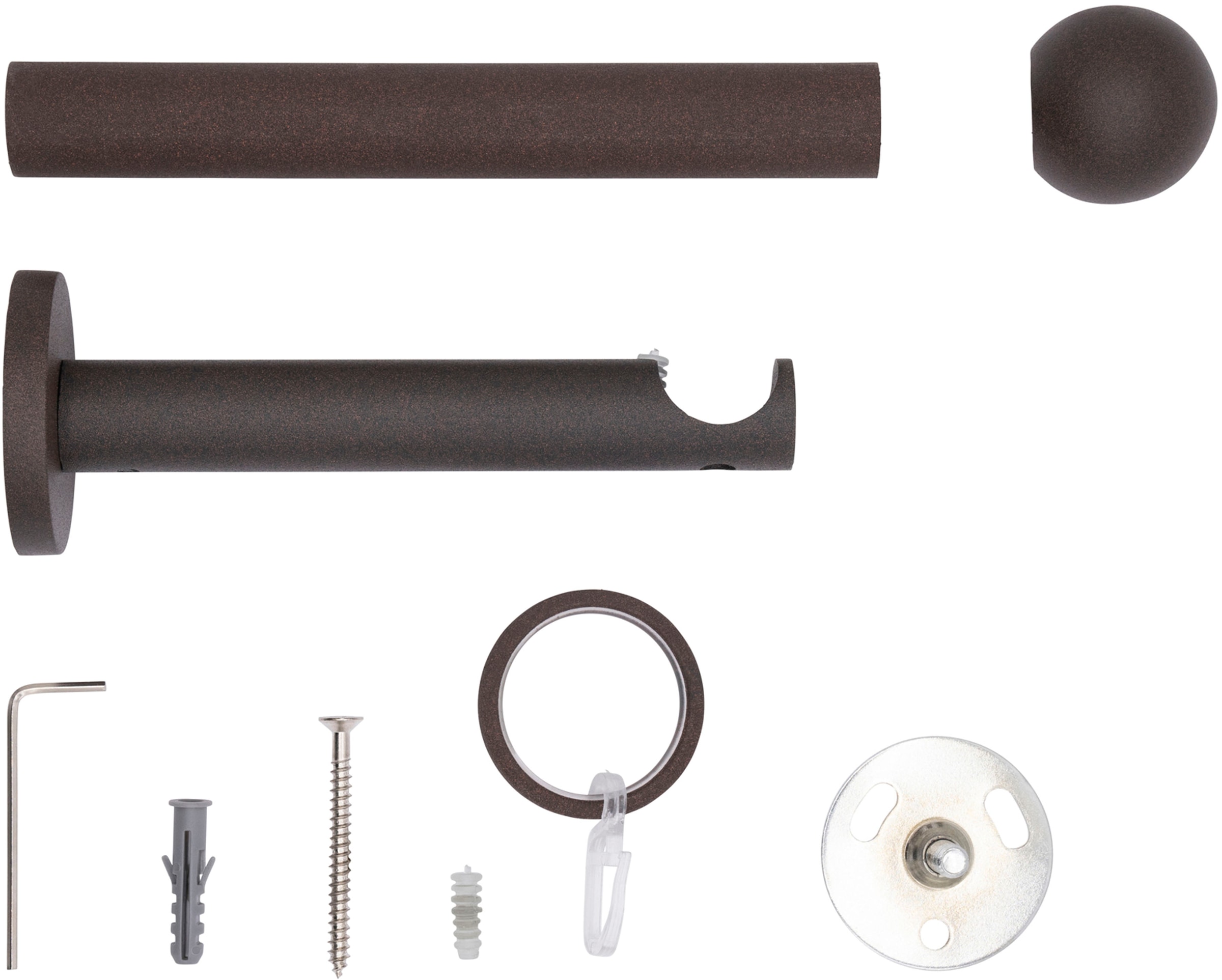 mydeco Gardinenstange »20mm Ball Wandträger 12 cm«, 1 läufig-läufig, Fixmaß