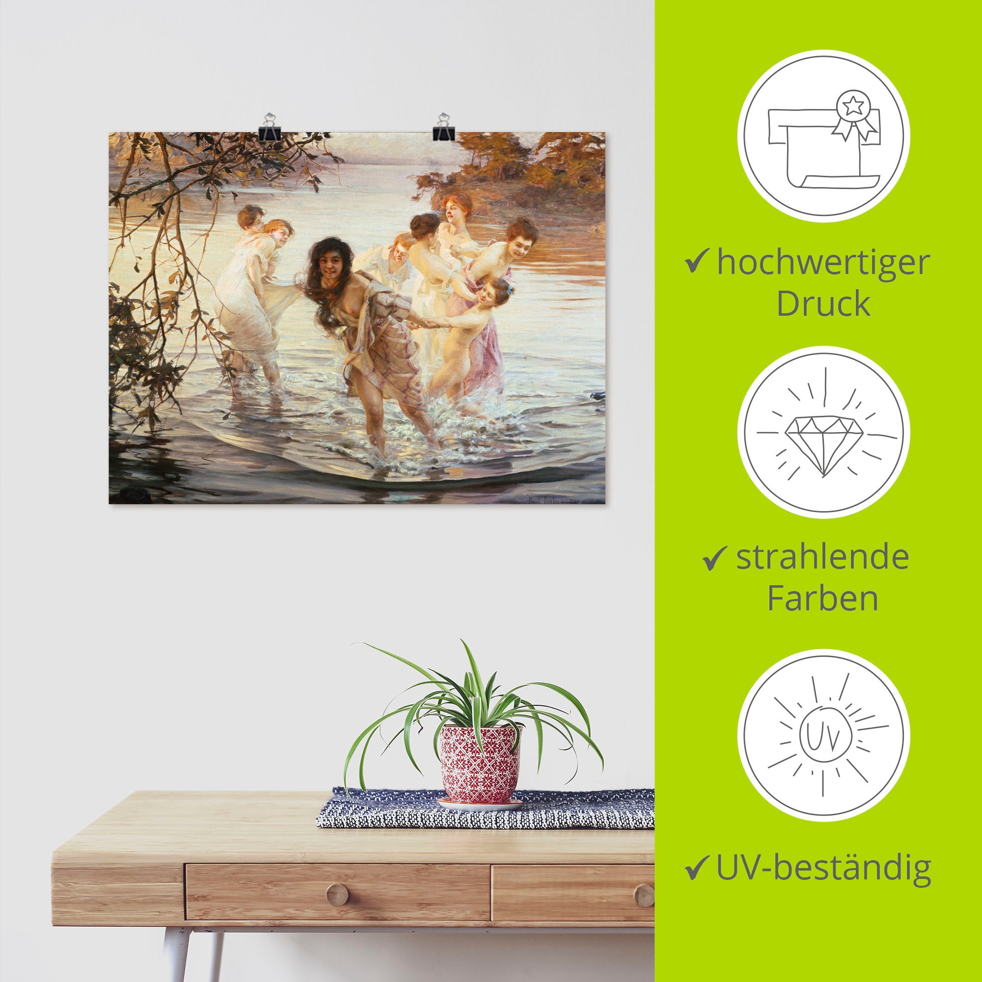 Artland Wandbild »Glückliches Spiel im Wasser. 1899« Gruppen & Familien 1 Stk. tlg. als Leinwandbild, Poster in verschied. Größen