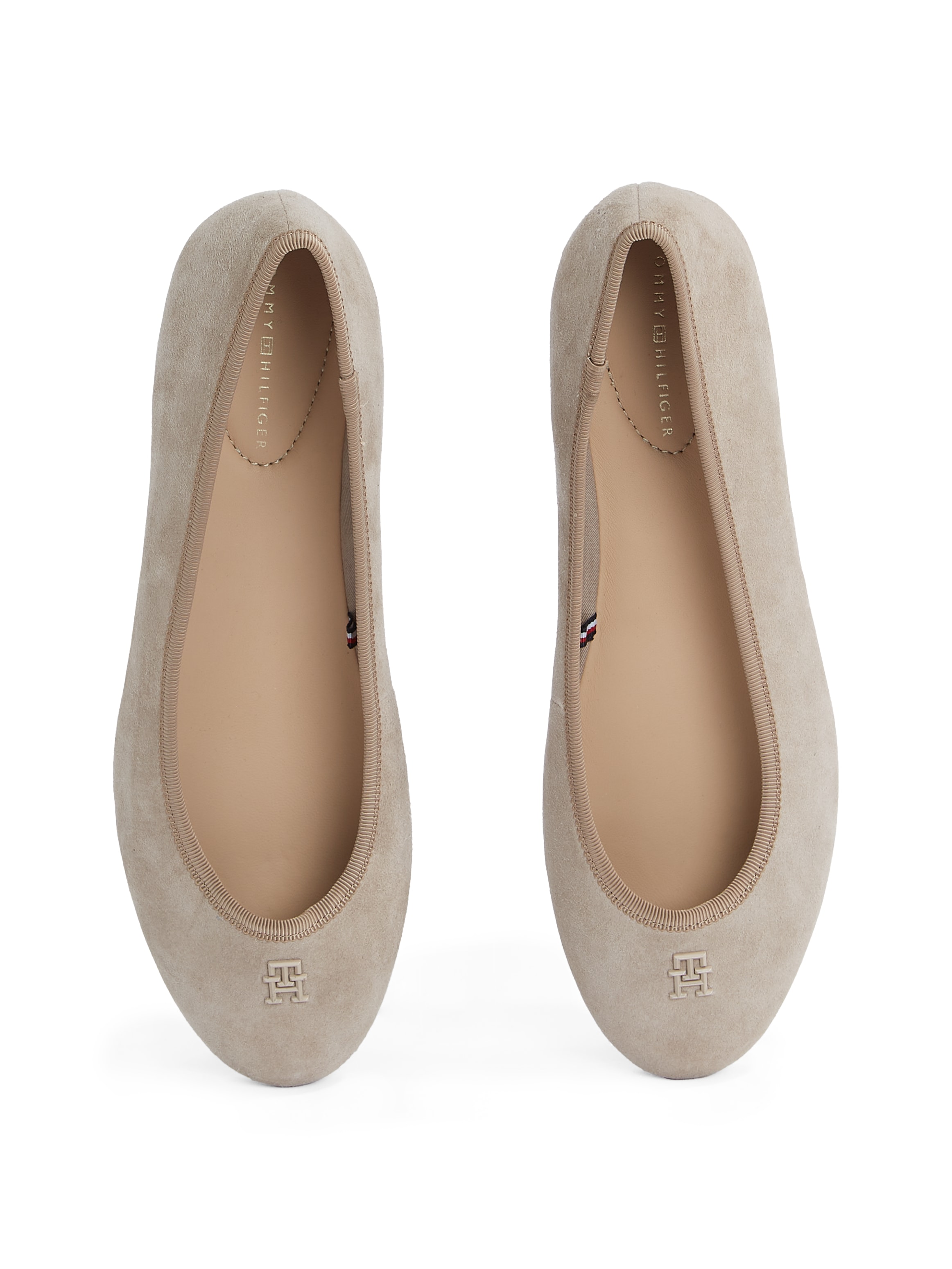 Tommy Hilfiger Ballerina »TH HARDWARE SUEDE BALLERINA«  , Flats, Businessschuh, Bequemschuh, Schlupfschuh mit TH-Logo