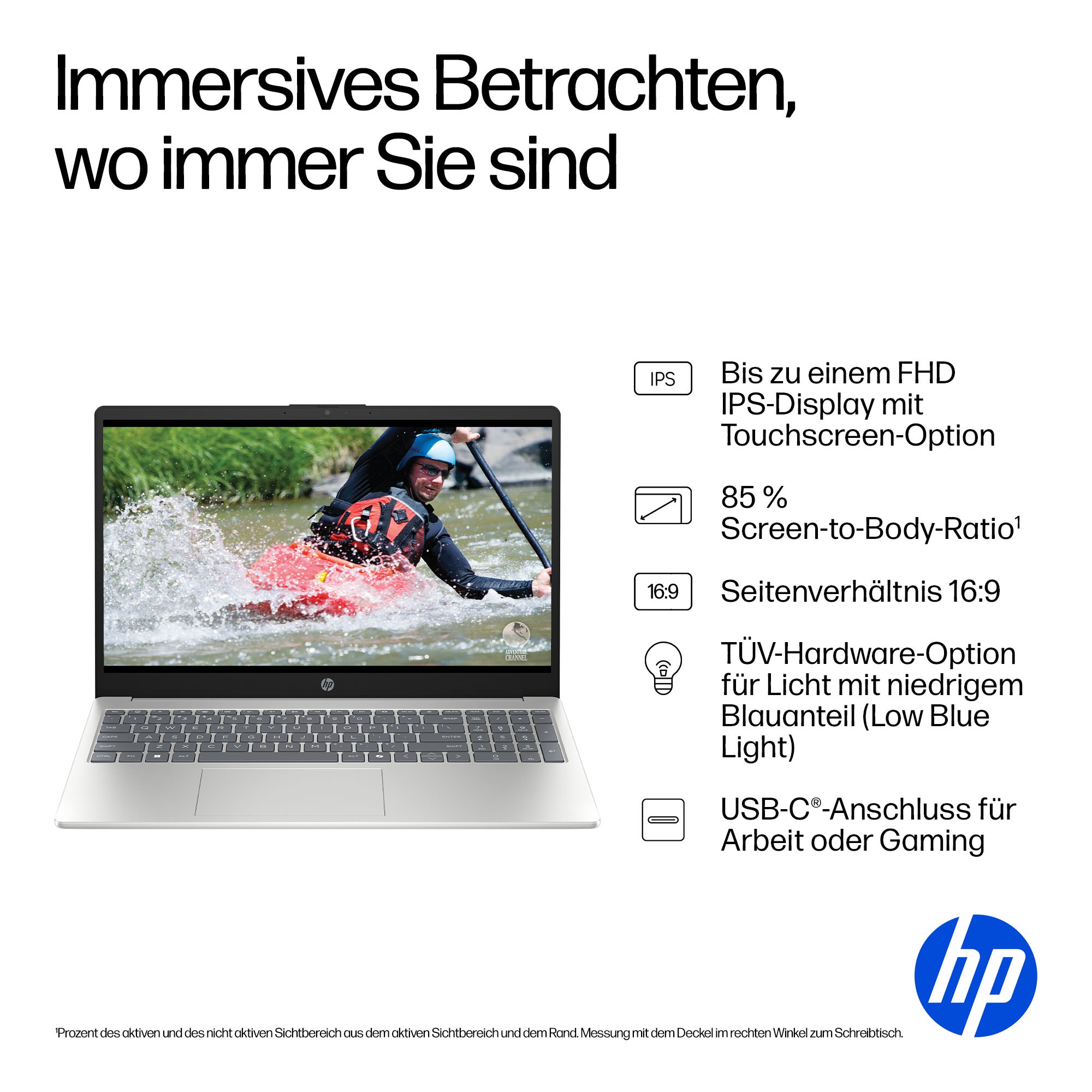 HP Notebook »15-fc1031ngx« 39,6 cm / 15,6 ″ AMD Ryzen 3 Radeon™ 610M 256 GB SSD