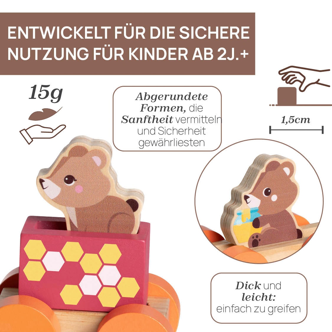 Chicco Spielzeug-Zug »My Wood Friends - Teddys Zug«