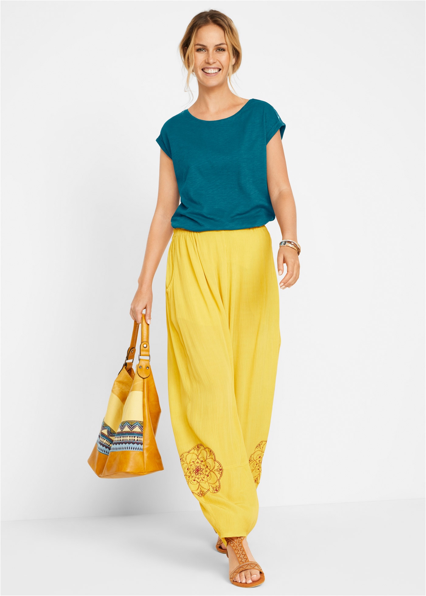 bonprix T-Shirt bequeme Passform, überschnittene Schultern, reine Baumwolle