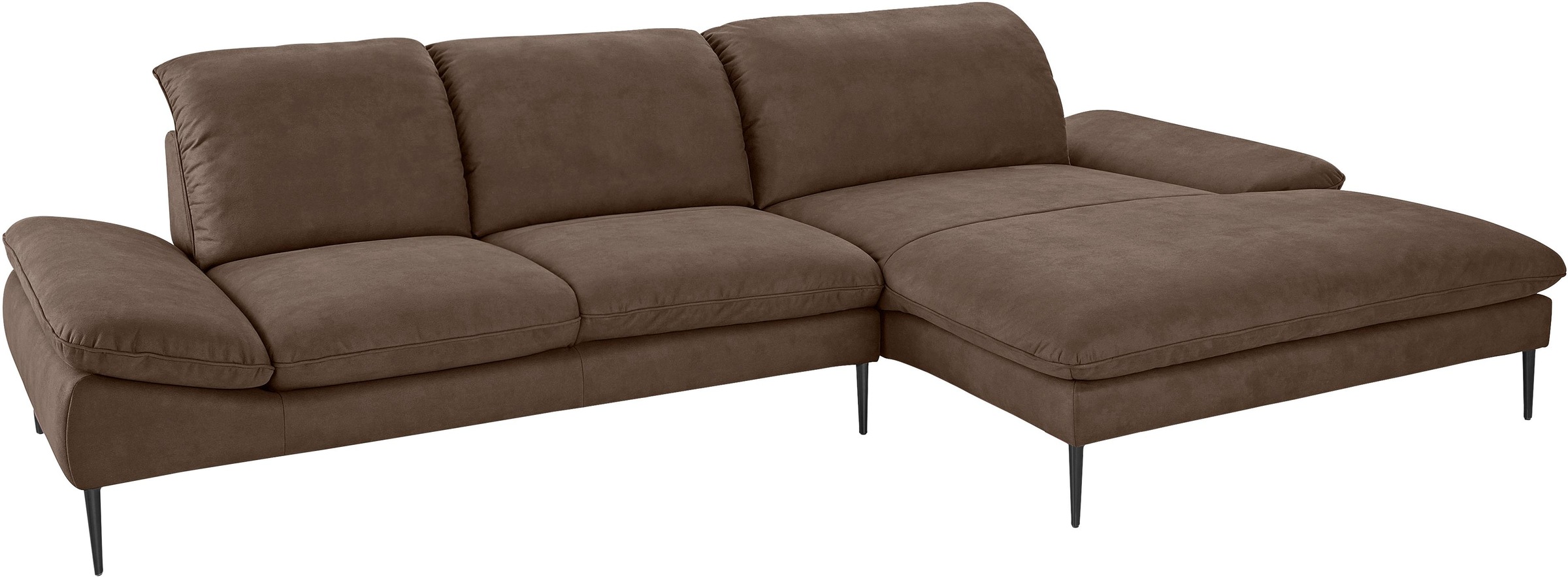 W.SCHILLIG Ecksofa »enjoy&MORE, Designsofa, bequem, zeitlos und elegant, L-Form«, Sitztiefenverstellung, Füße schwarz pulverbeschichtet, Breite 340 cm