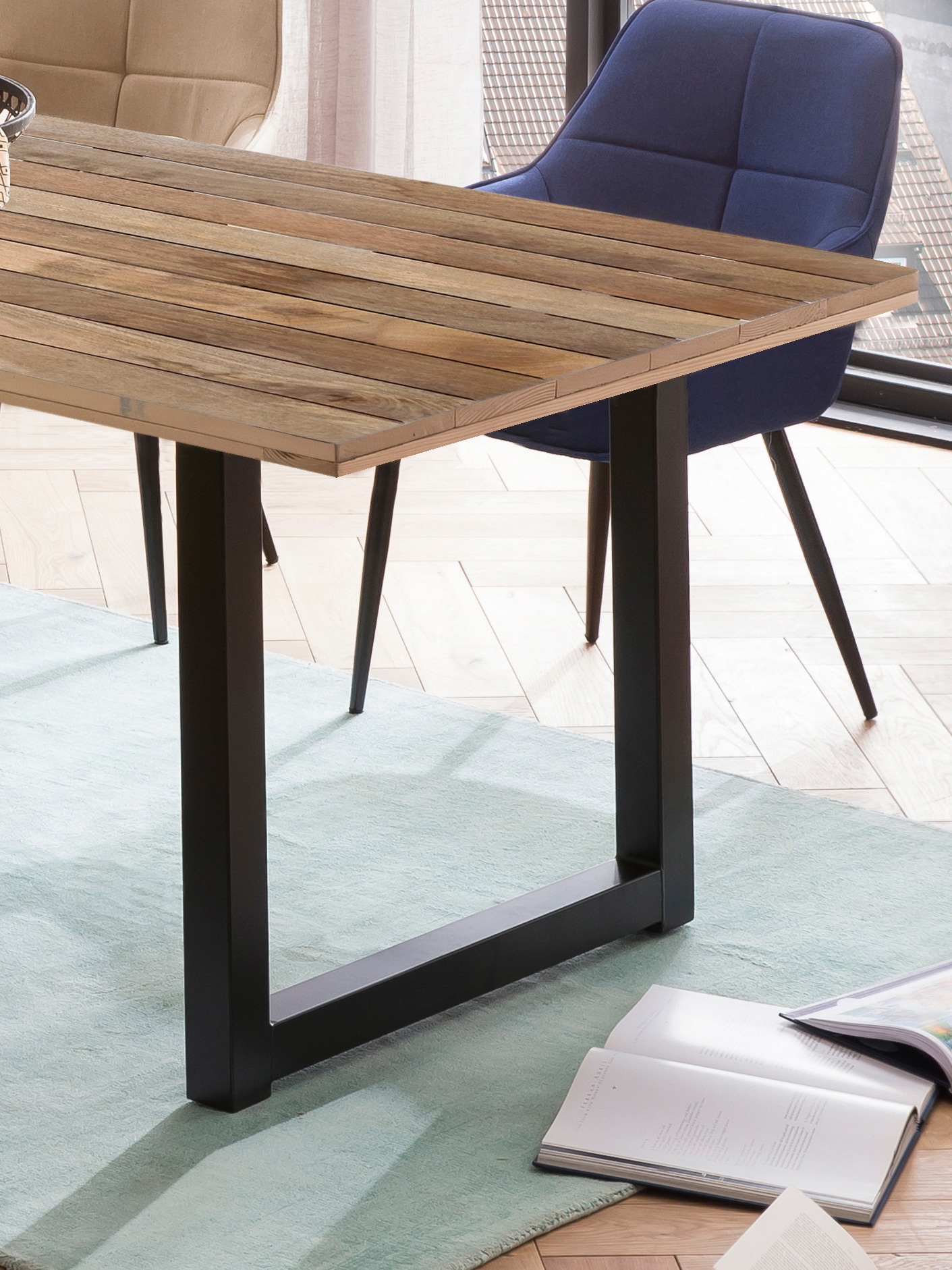 Möbilia Esstisch »Aletsch« gefertigt aus unbehandeltem Holz, recyceltes Gerüstholz