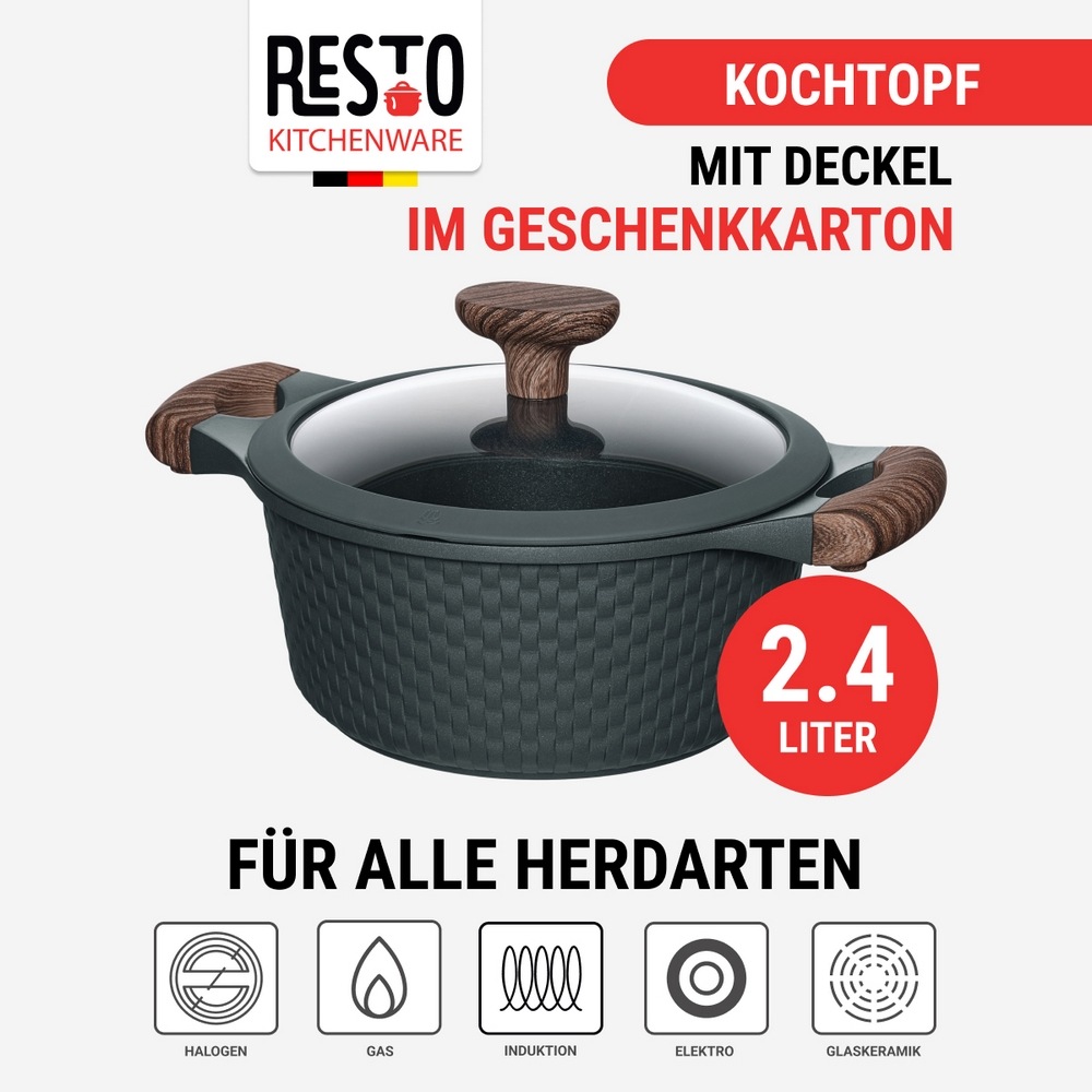 RESTO Kitchenware Bratentopf »Ran, Kochtopf antihaftbeschichtet und spülmaschinenfest« 2 Stk. tlg. Aluminiumguss