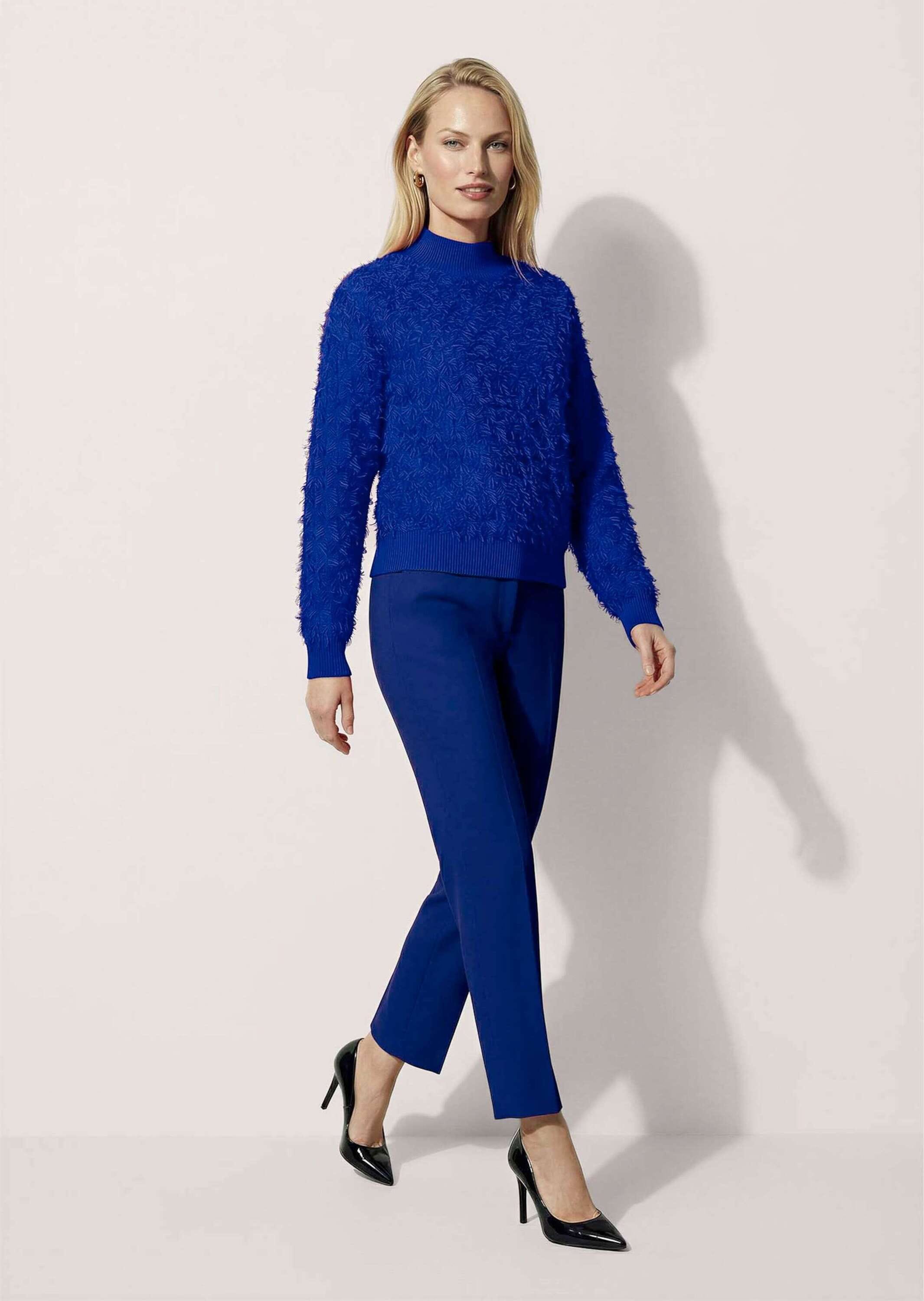 MADELEINE Longpullover »Pullover Strickpullover in Fransenoptik«