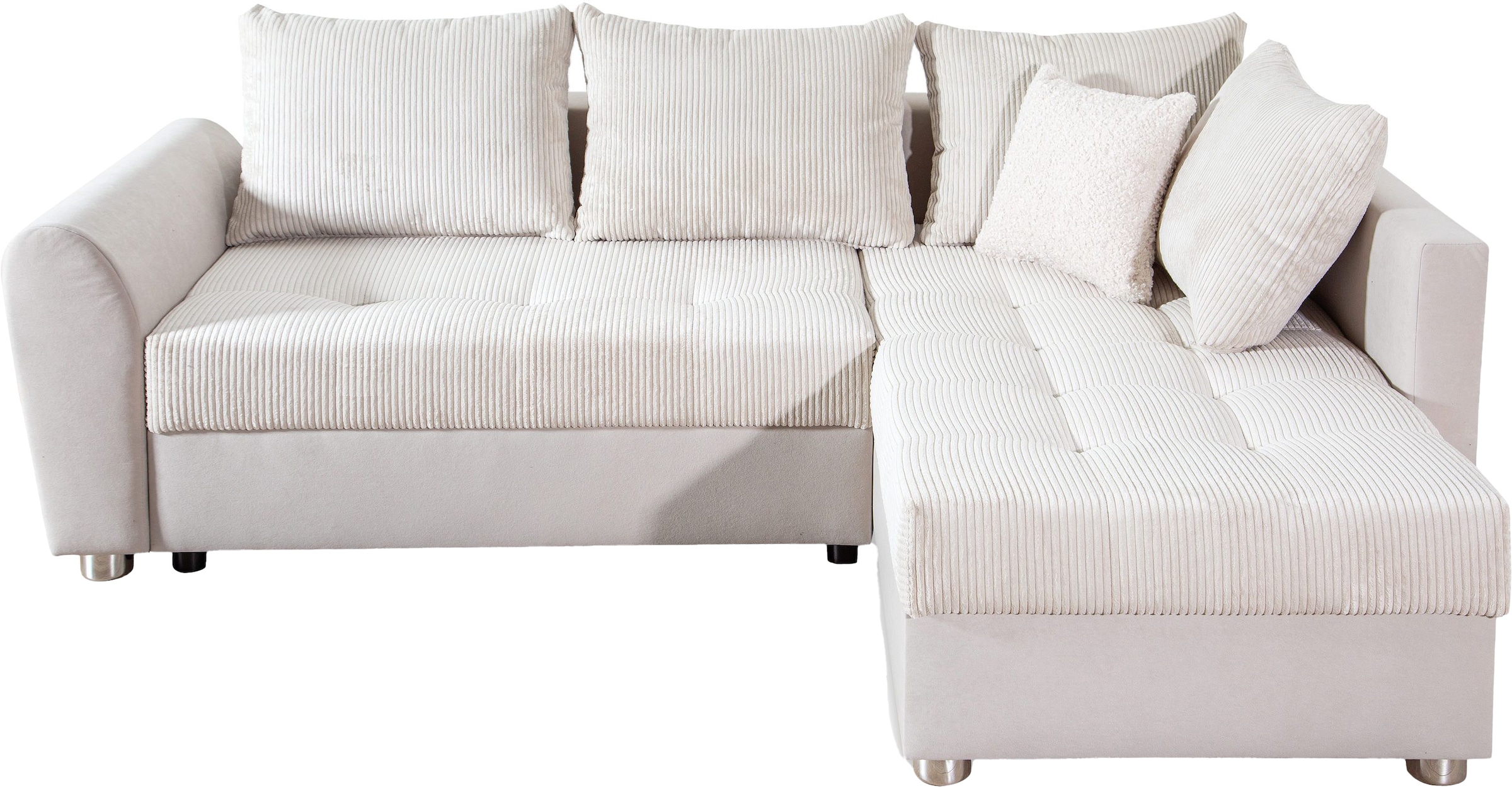 COLLECTION AB Ecksofa »Jana L-Form«, inkl. Bettfunktion,Bettkasten und Bonnelfederkern