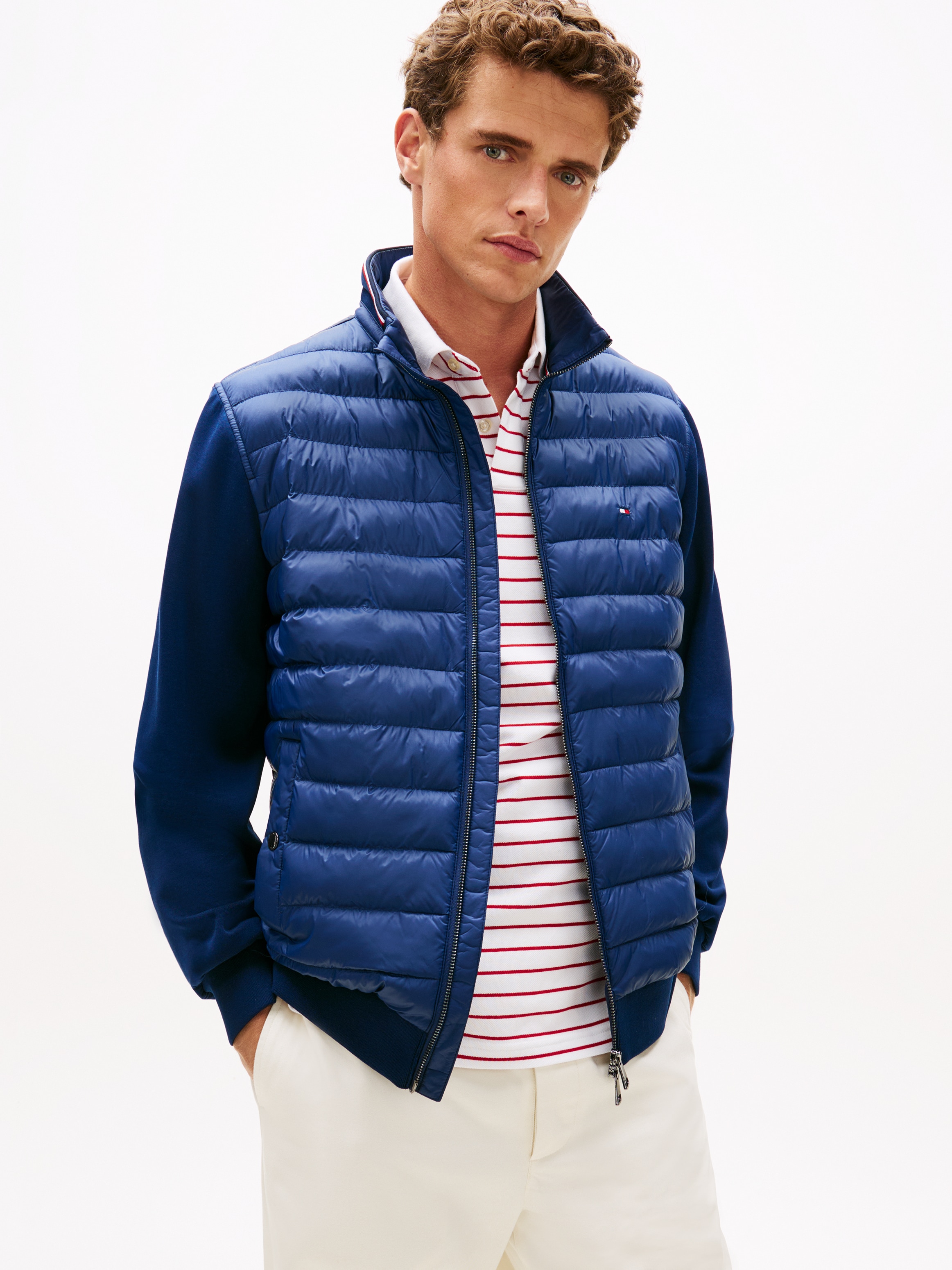 Tommy Hilfiger Steppjacke »MIX MEDIA mit Stehkragen« unifarben, casual, regular fit, Baumwollmix,