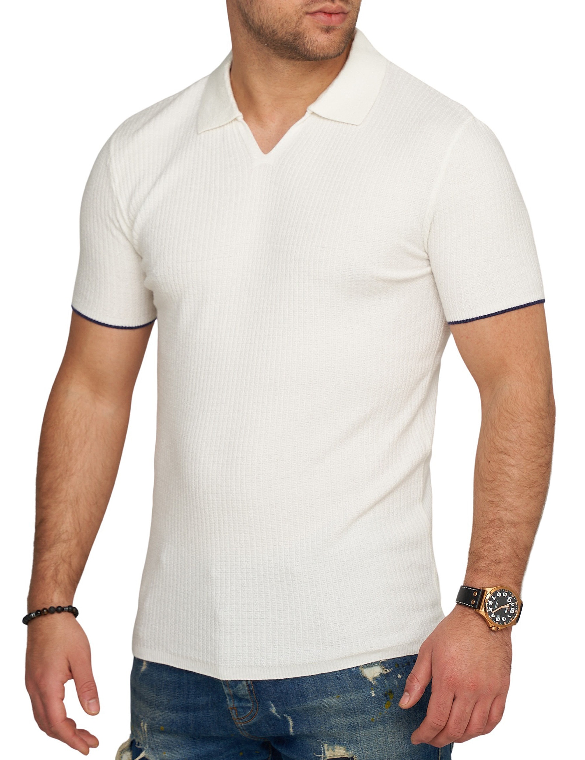 CARISMA Poloshirt »CARISMA Poloshirt CRMANAUS« Rippstrick Kurzarm Polo T-Shirt