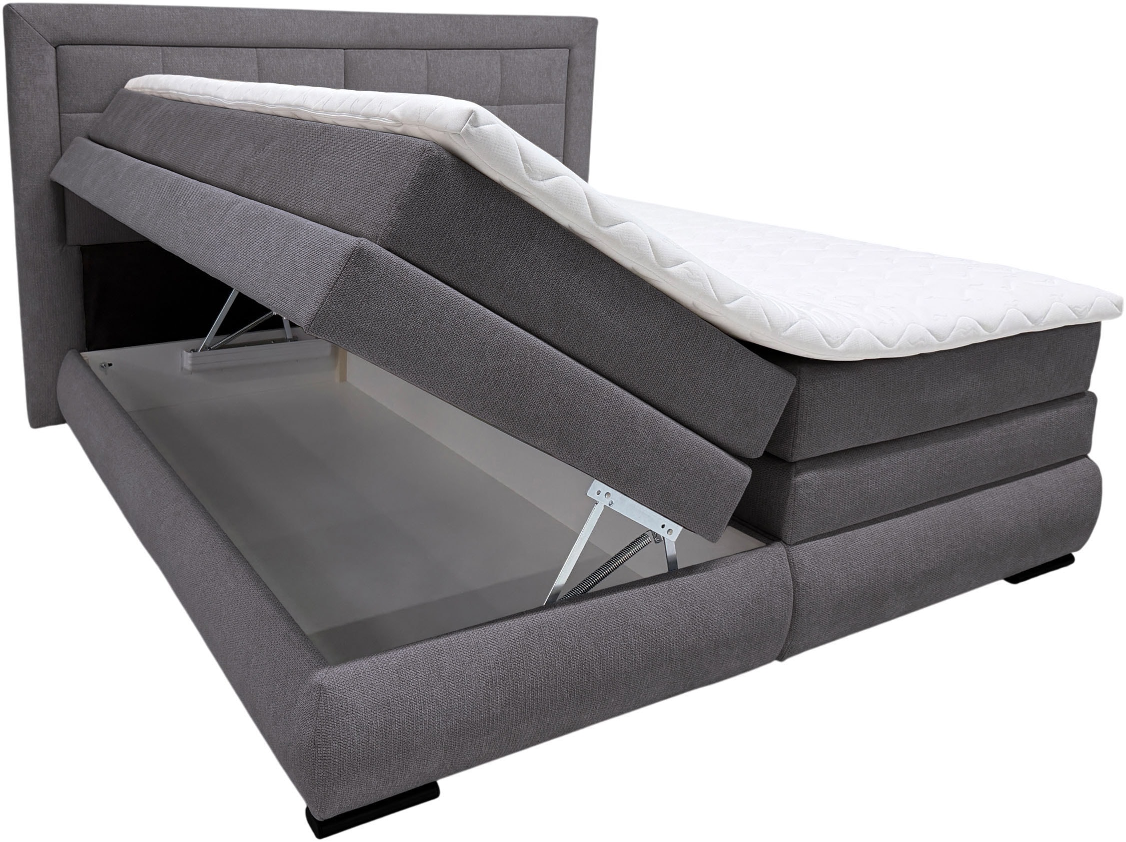 OTTO home Boxspringbett »MIVVA inkl. Bettkasten und Topper, Komfortliegehöhe: 67 cm« in H3, H4 oder Hmix H3/H4, wahlweise mit oder ohne LED-Leuchten