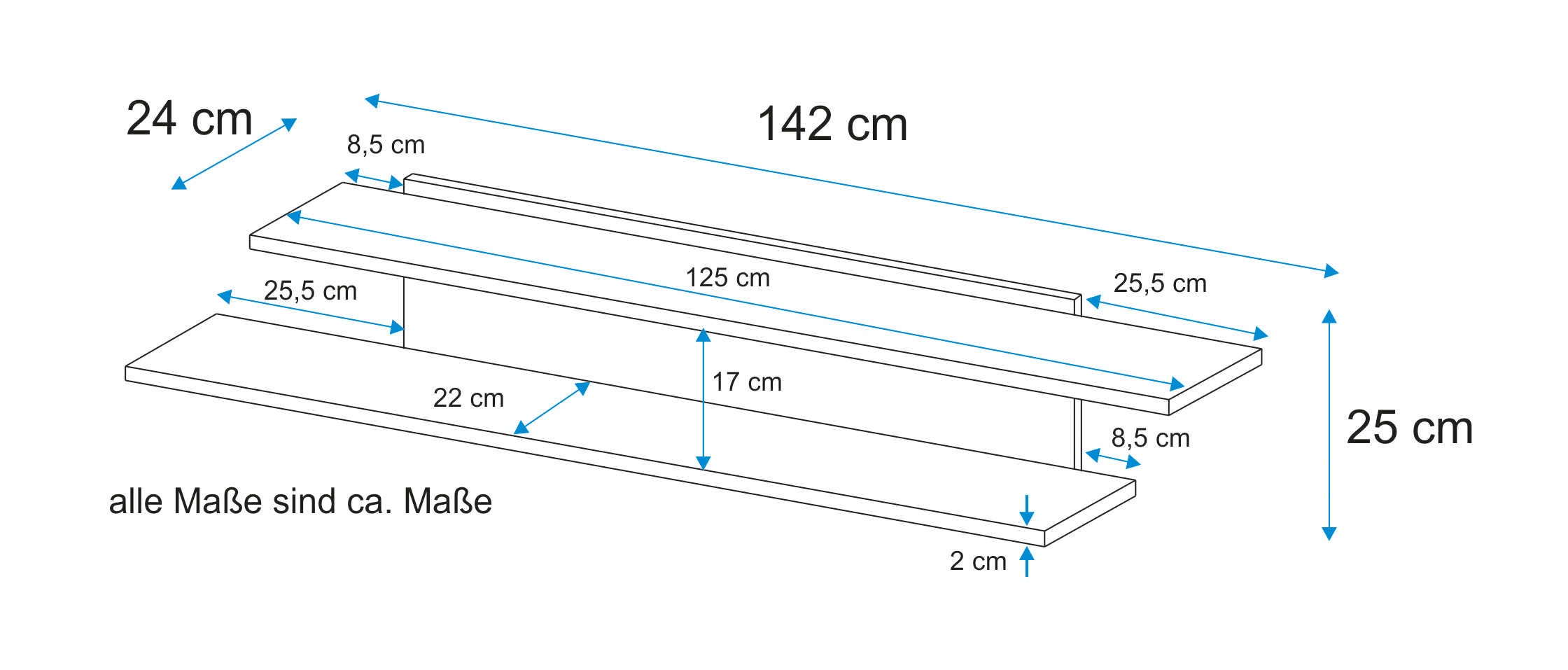 VOGL Möbelfabrik Wandboard, Breite 142 cm