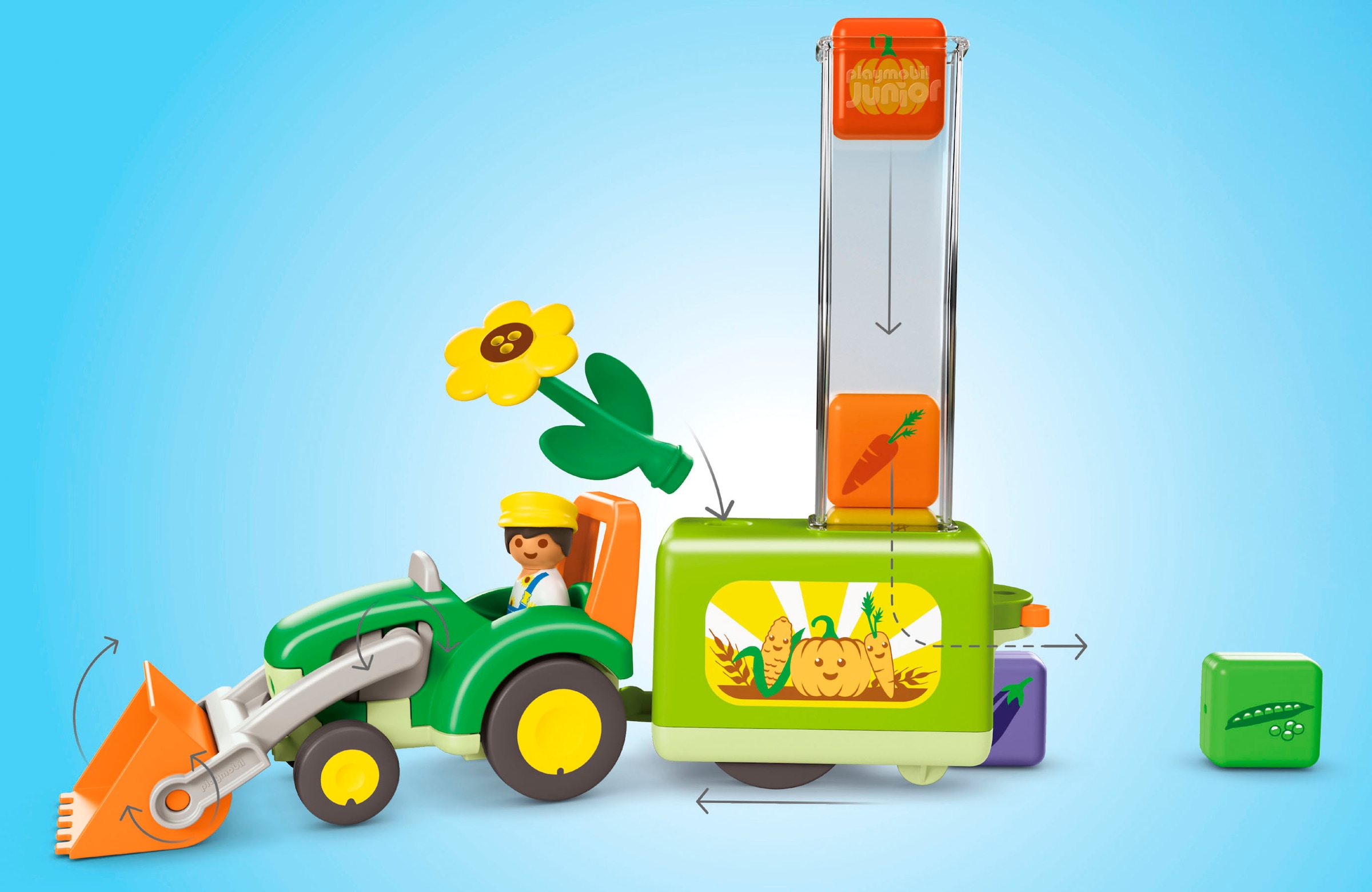 Playmobil® Konstruktions-Spielset »Traktor mit lustiger Pflanzmaschine (71773), Junior« Made in Europe