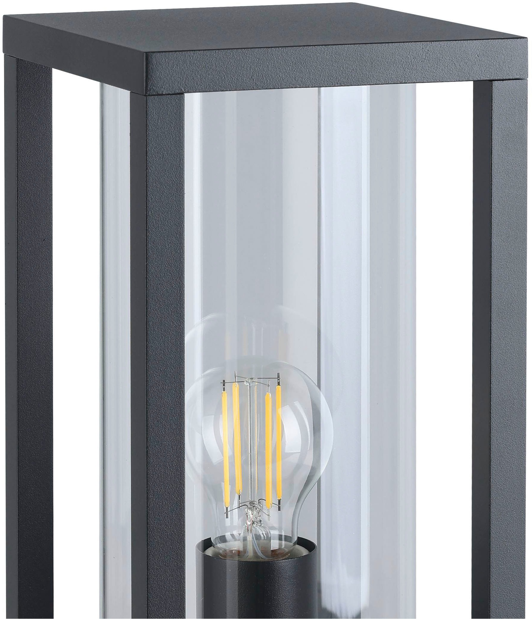 EGLO Sockelleuchte »Cascinetta Sockellampe, Vintage, Retro, Außenlampe, E27, IP44, Lampe« E27 1 Stk. Stehleuchte - L15 x B15 x H30,5 cm - schwarz - 1X40W exkl.