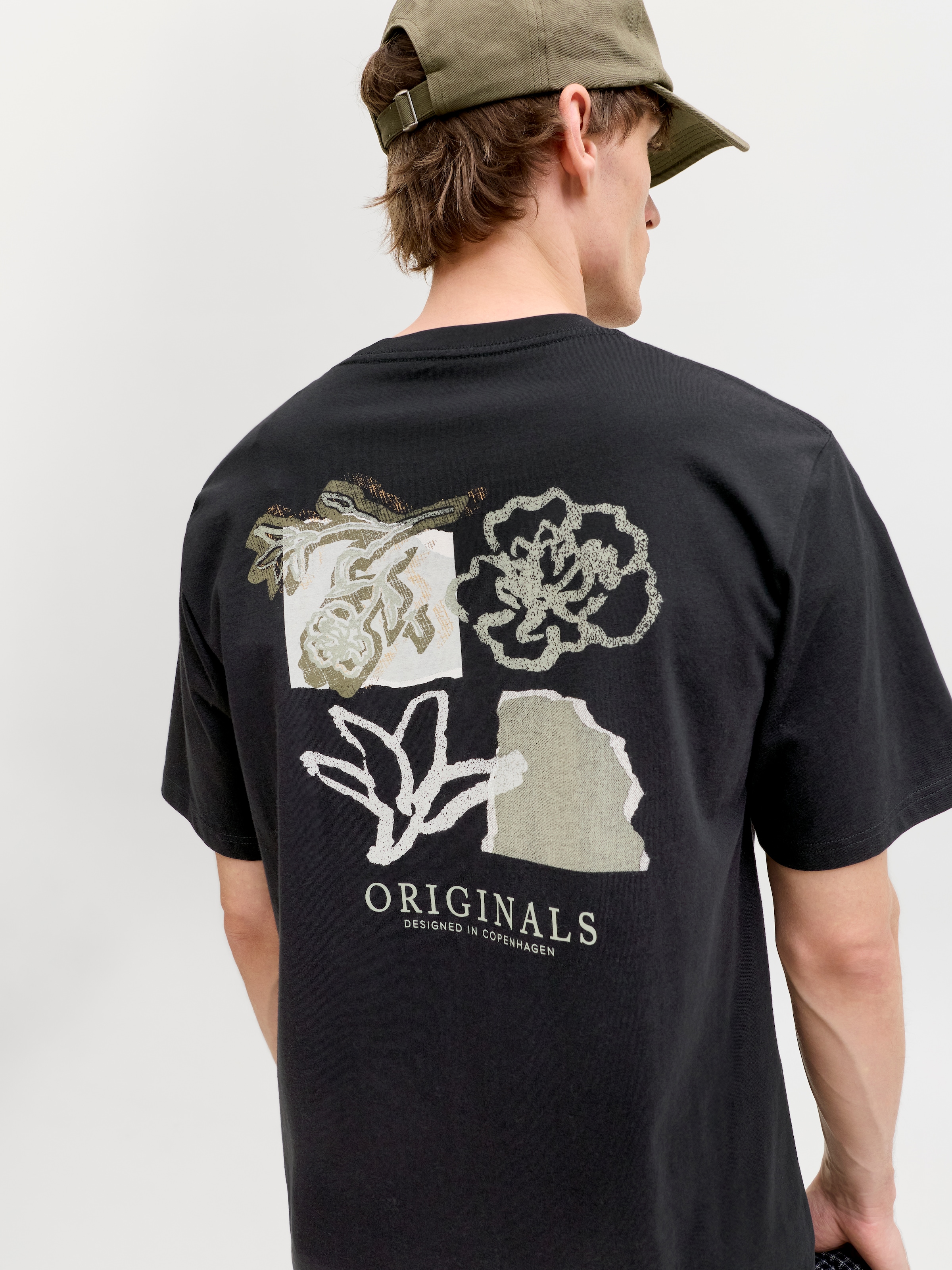 Jack & Jones Kurzarmshirt »JORMONTAUK AOP BACK TEE SS CREW NECK« Baumwolle, regular fit
