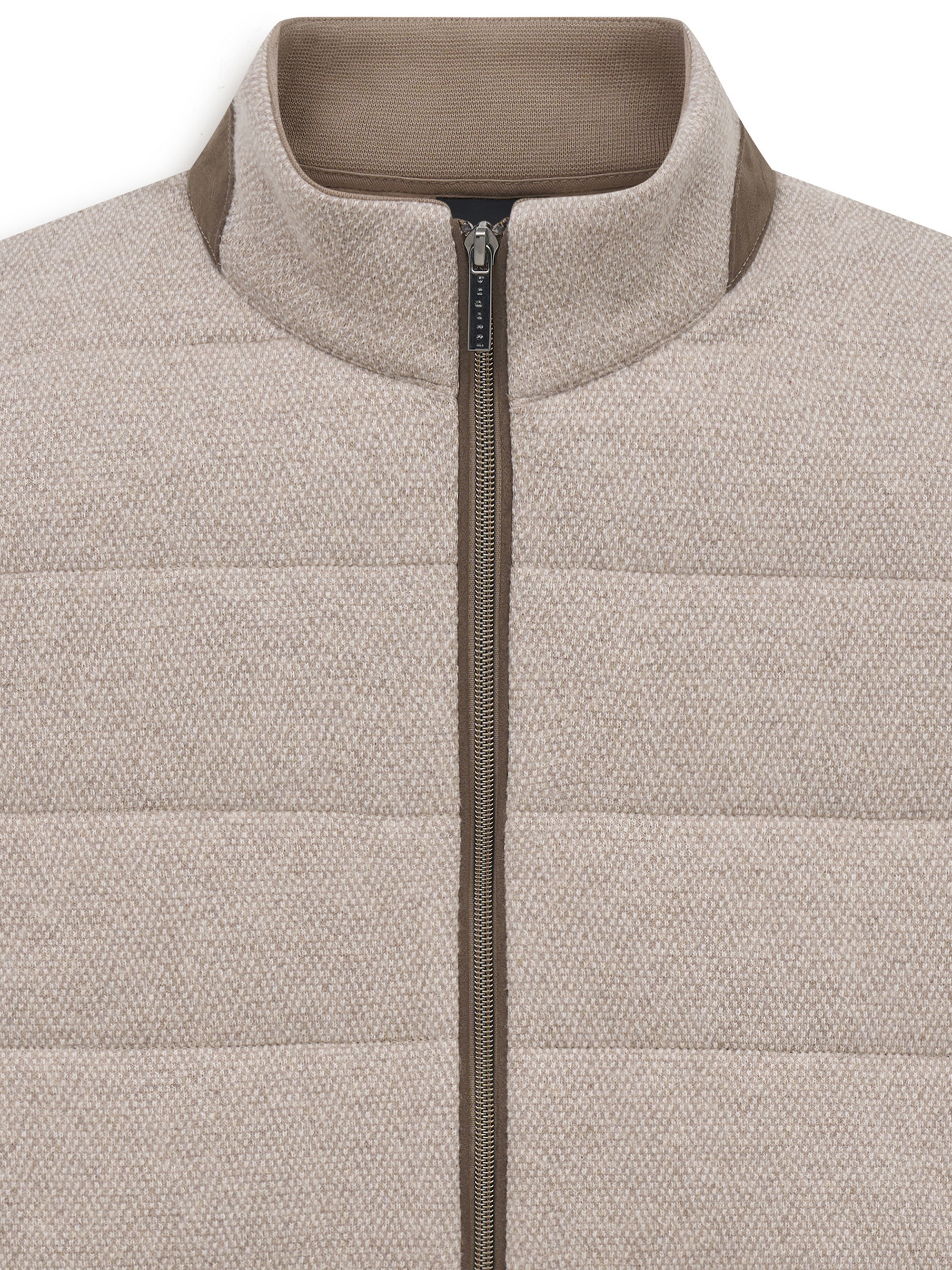 bugatti Strickweste »Regular Fit« Regular Fit Baumwolle Jacquard Stehkragen