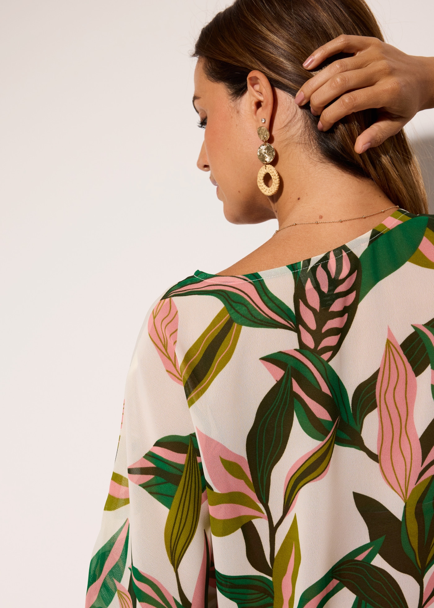 bonprix Tunikakleid aus Polyester, transparenter Stoff, Oversize-Passform, Kurzarm-Design