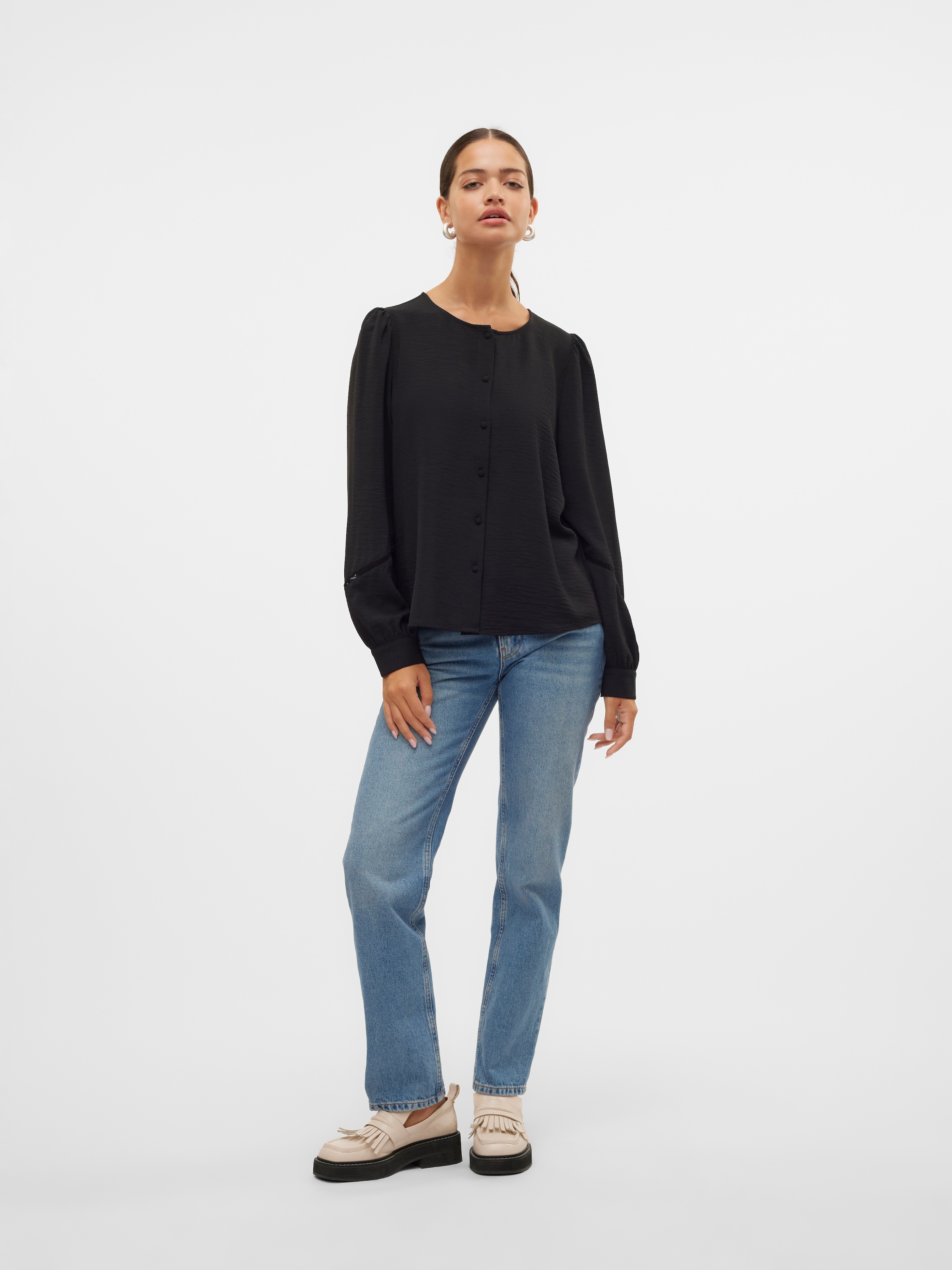 Vero Moda Langarmbluse »VMALVA L/S TAPE SHIRT WVN GA«