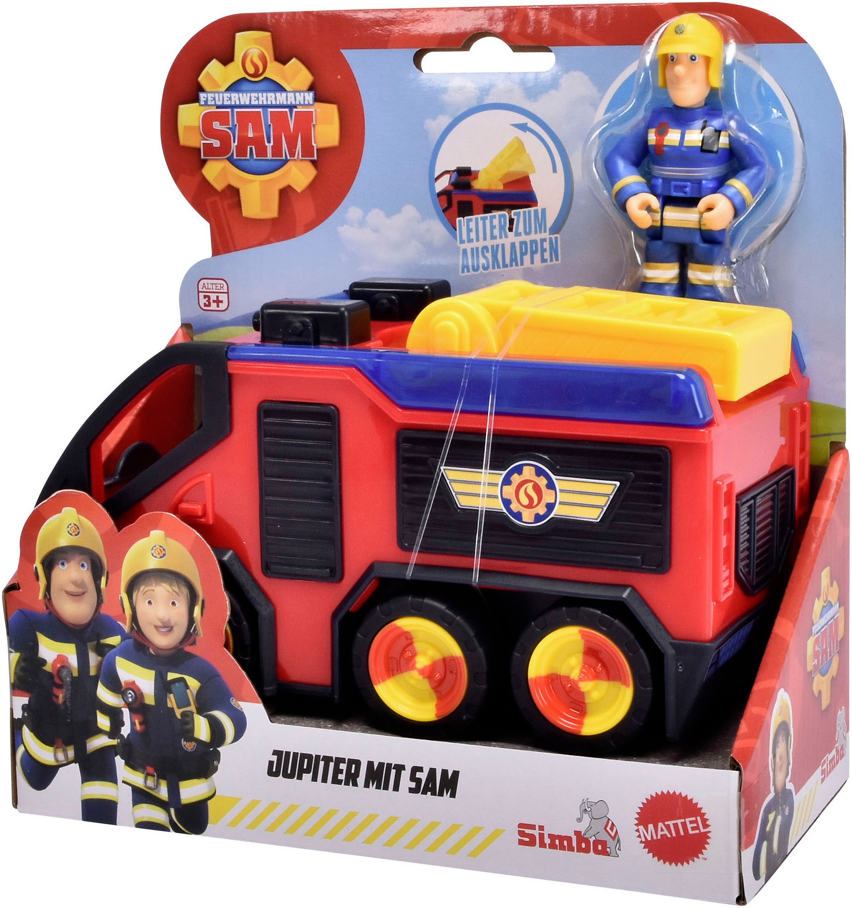 SIMBA Spielzeug-Feuerwehr »Feuerwehrmann Sam Junior Jupiter Neue Version«, mit beweglicher Figur