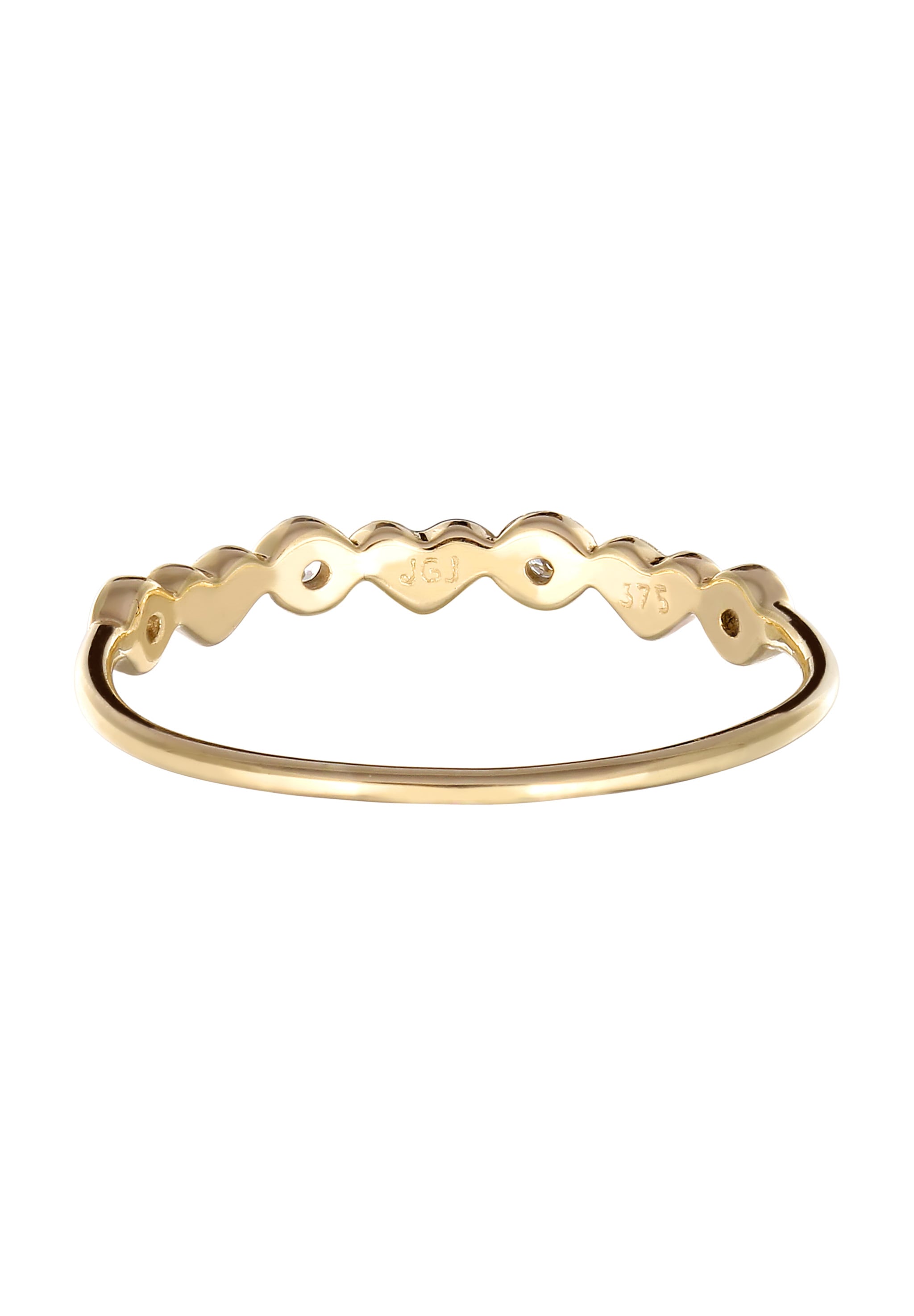 Elli Premium Silberring »Ring mit Steinen Herz Topas Weiß 375 Gelbgold«