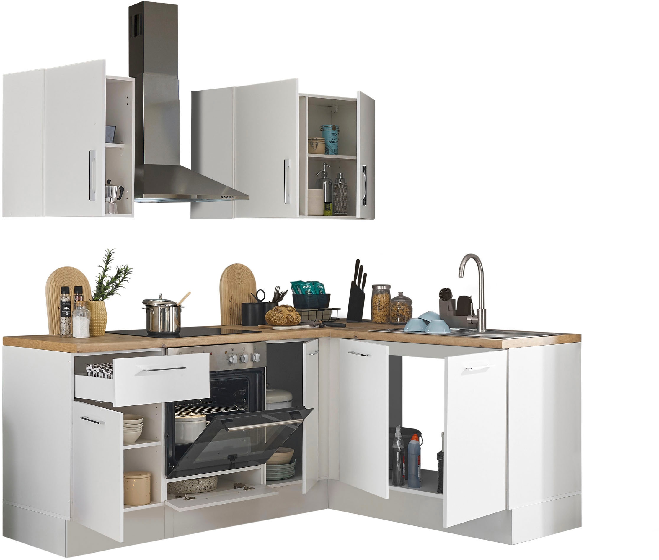 BASIC by Balculina Winkelküche »Turin« Stellbreite 210x175 cm, wahlweise mit E-Geräten