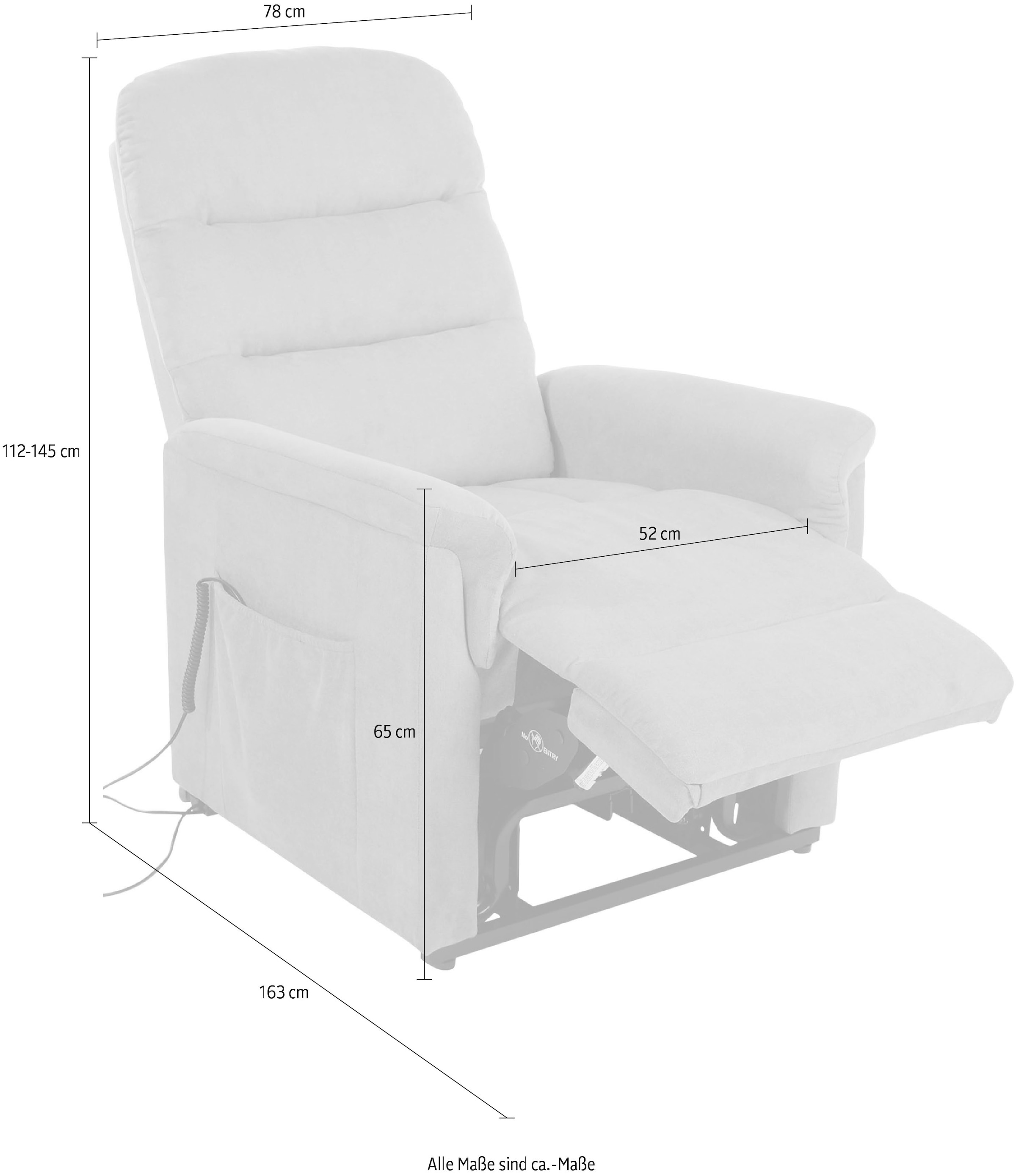 Duo Collection TV-Sessel auf Relaxfunktion belastbar, kg Stahlwellenunterfederung »Whitehorse elektrischer XXL mit Rechnung bis und Taschenfederkern mit 150 Aufstehhilfe«, kaufen