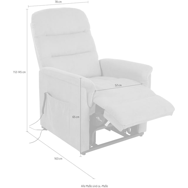 Duo Collection TV-Sessel »Whitehorse XXL bis 150 kg belastbar, mit  elektrischer Aufstehhilfe«, Relaxfunktion und Taschenfederkern mit  Stahlwellenunterfederung auf Rechnung kaufen