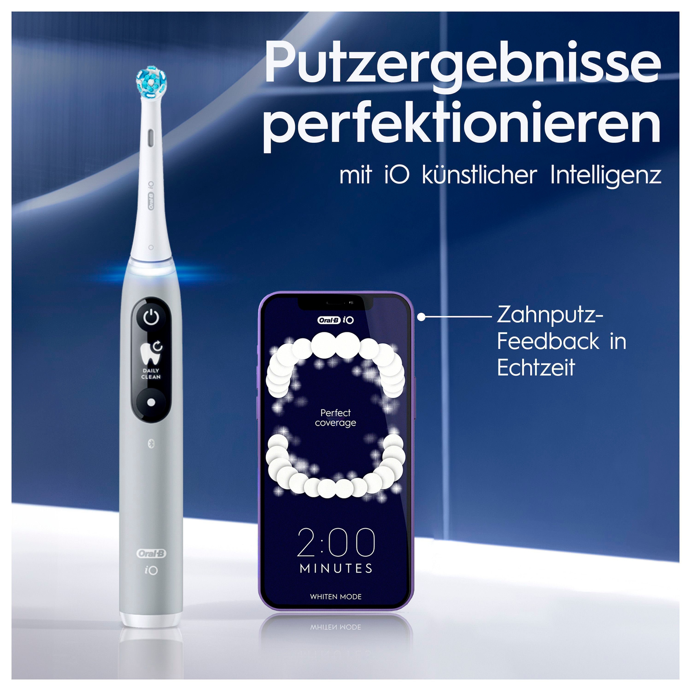 Oral-B Elektrische Zahnbürste »iO 6«, 2 St. Aufsteckbürsten, mit Magnet-Technologie, Display, 5 Putzmodi, Reiseetui