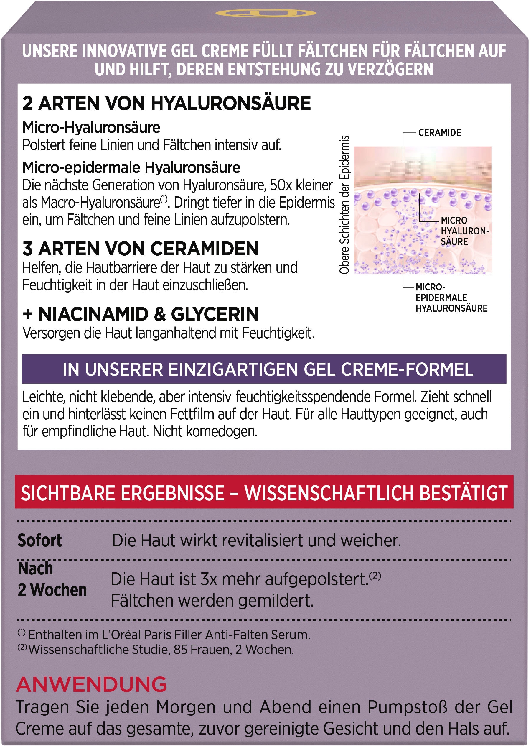 L'ORÉAL PARIS Gesichtsgel »Aufpolsternde Gel-Creme«, mit Hyaluron