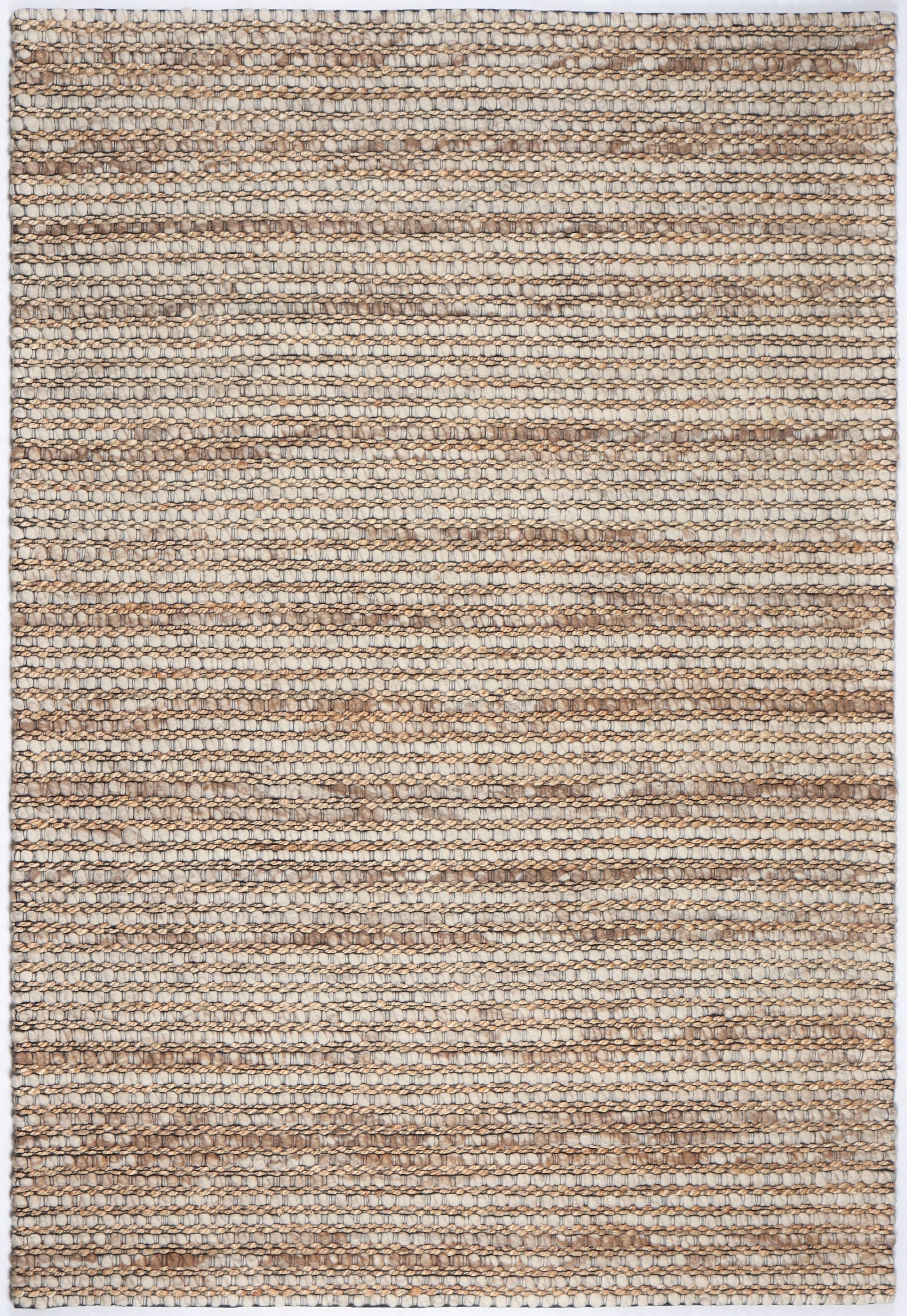 OTTO home Wollteppich »Leevy, Wolle und Jute, handgewebt, Handweb Teppiche« rechteckig 25 mm Höhe schöne Streifenoptik, Wohnzimmer, Schlafzimmer, Esszimmer