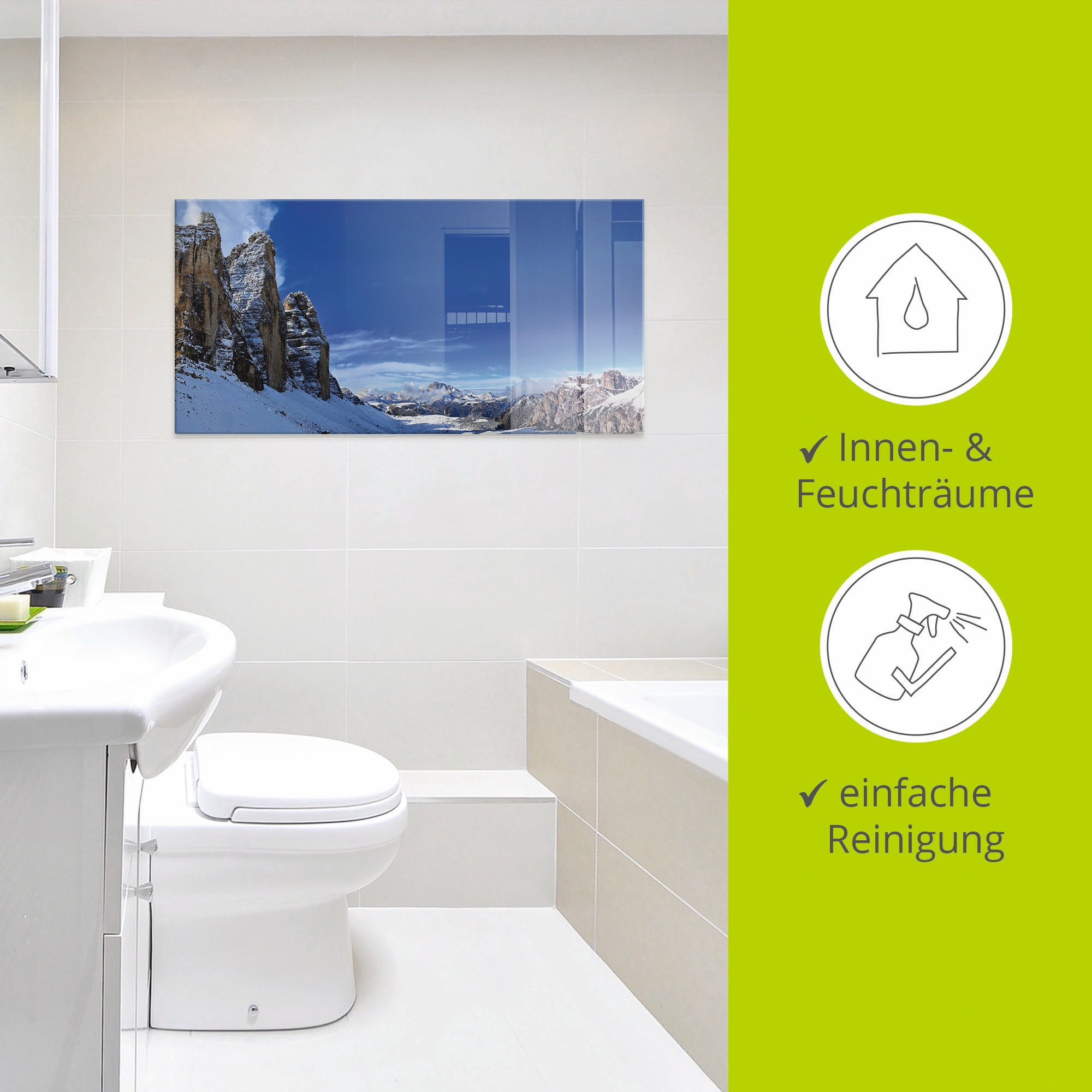 Artland Glasbild »Drei Zinnen Umrundung in den Dolomiten« Himmel 1 Stk. tlg. in verschiedenen Größen