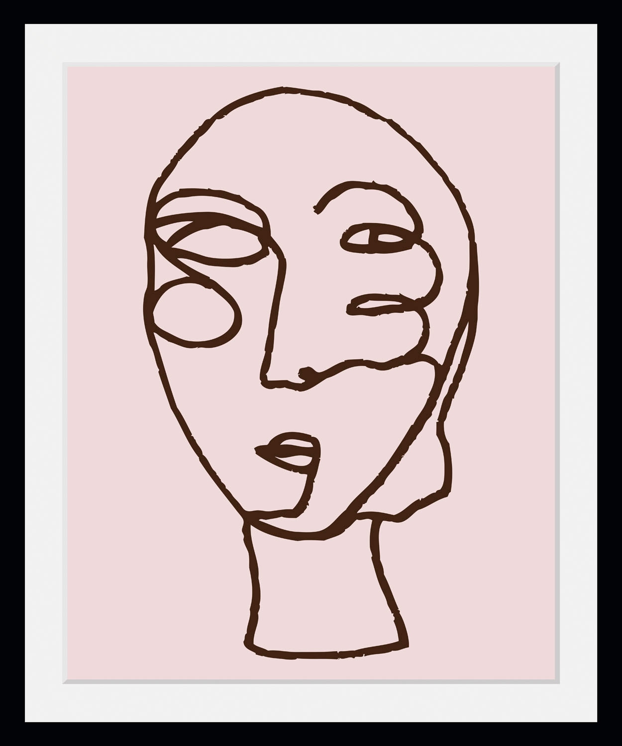 queence Bild »Tré« Abstrakt | Figuren | Gemälde | Gesicht | Kunst | Modern 1 Stk. tlg. HD Premium Poster-Druck inkl. Holzrahmen