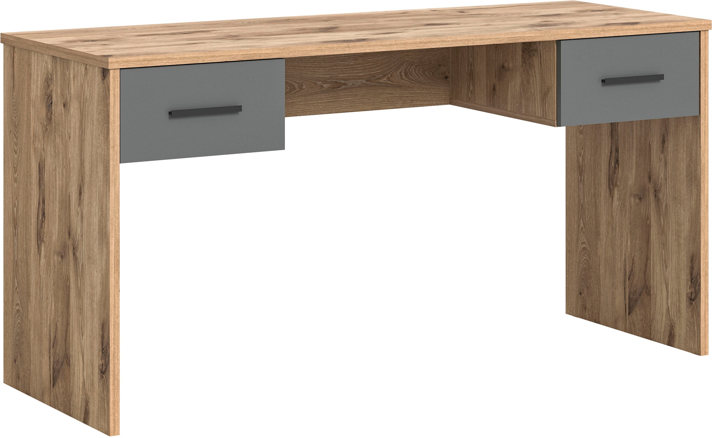INOSIGN Schreibtisch »Riga, Breite 150cm, in Nox Oak Nachbildung und Basalt grau«, Bürotisch, Schreibtisch, Arbeitszimmer, Computertisch